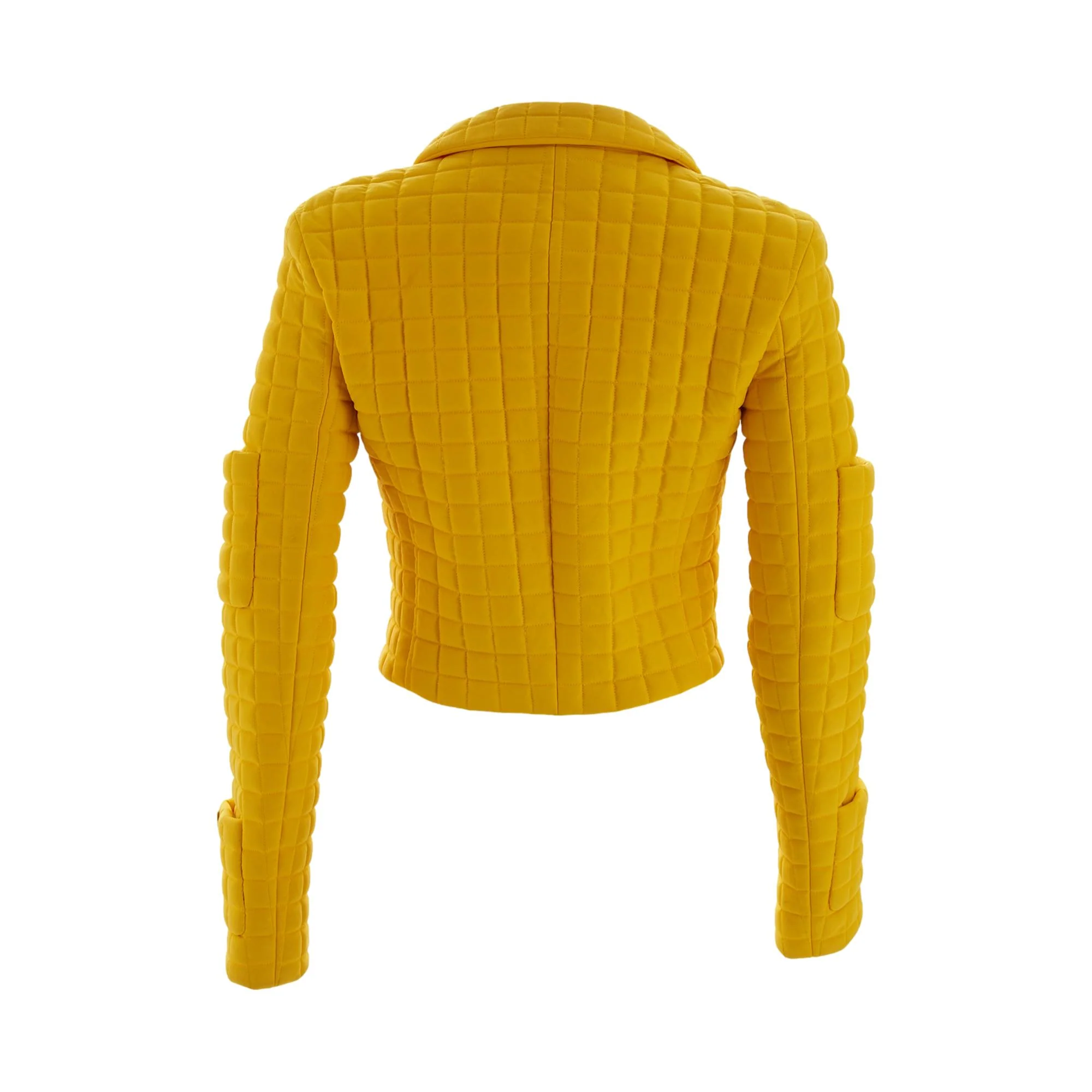 Chanel Yellow Quilted Cropped Jacket - Image 3
