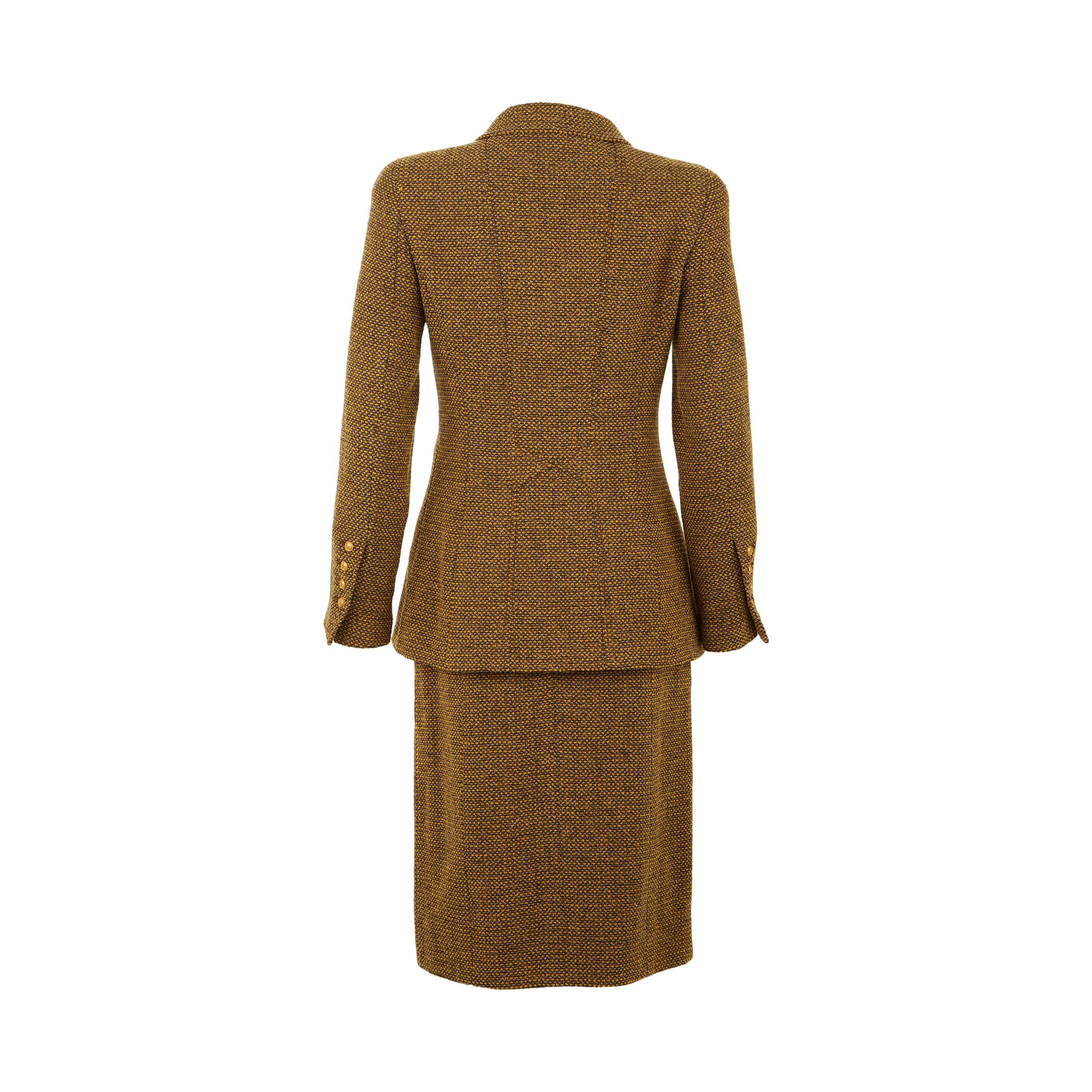 Chanel Gold Tweed Skirt Set - Image 3