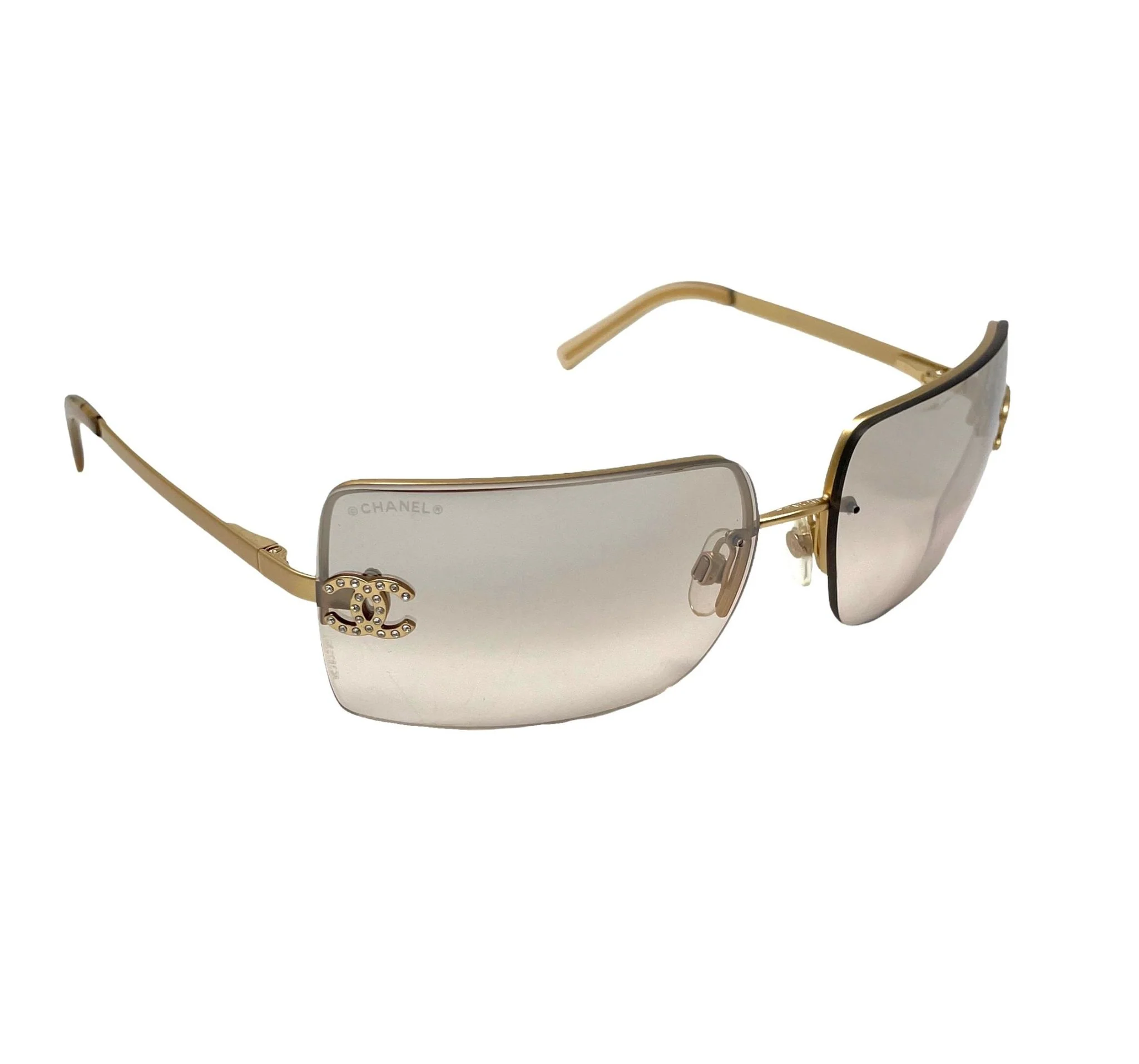 Chanel Ombre Rimless Rhinestone Logo Sunglasses - Image 2
