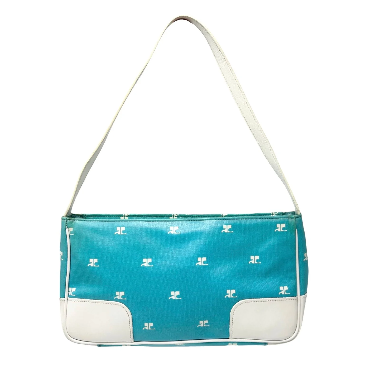 Courreges Blue Logo Shoulder Bag
