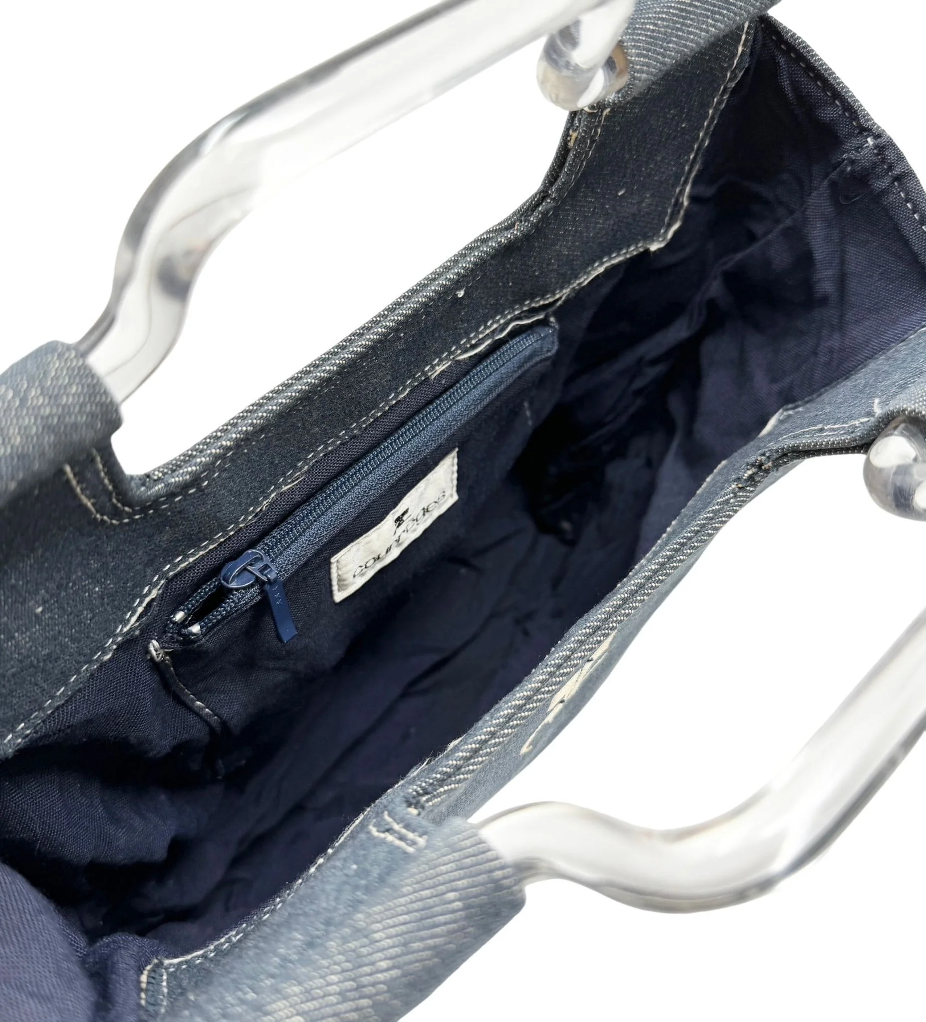 Courreges Denim Logo Top Handle Bag - Image 3