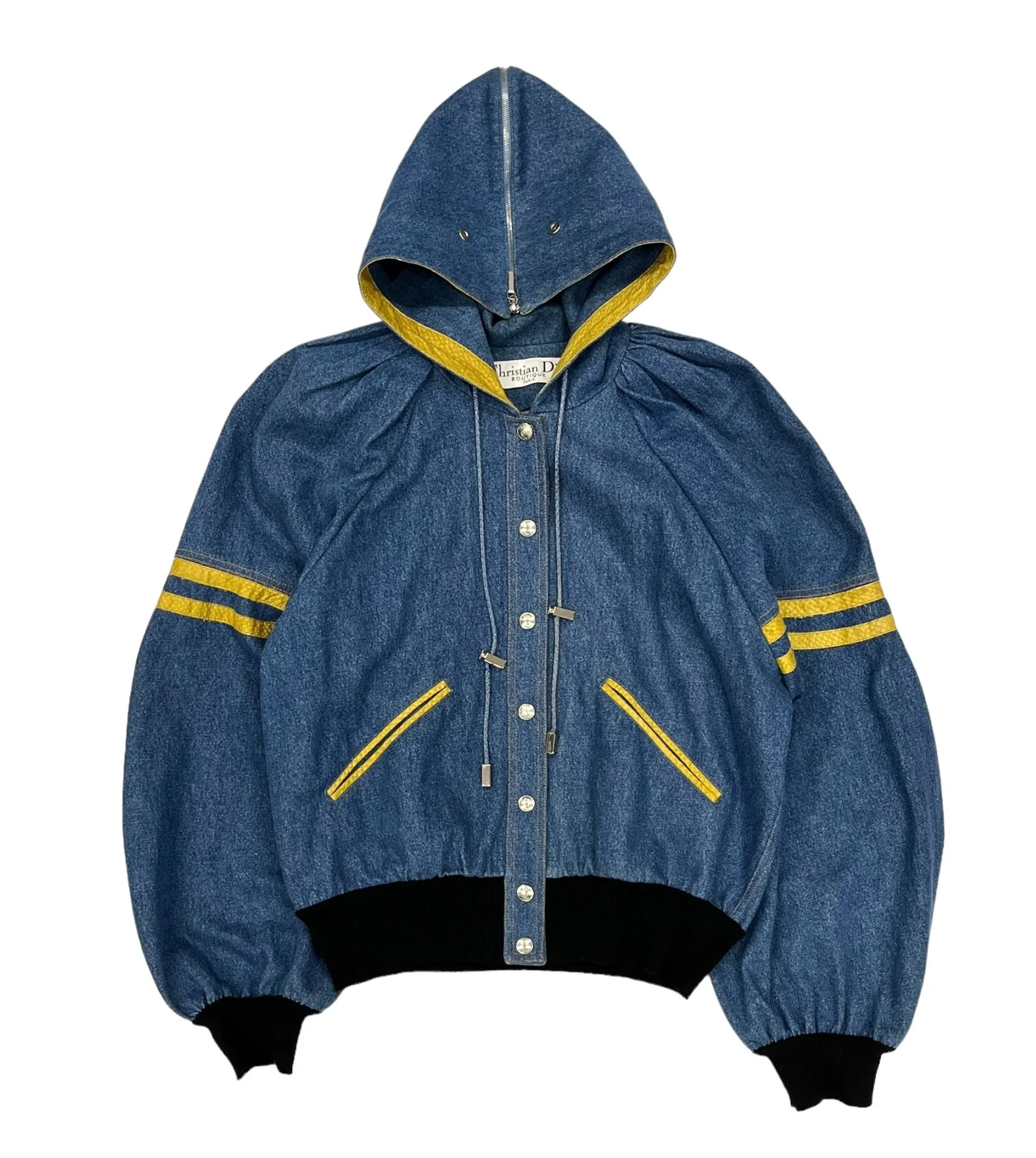 Dior 'Addict' Denim Hooded Letterman Jacket - Image 2