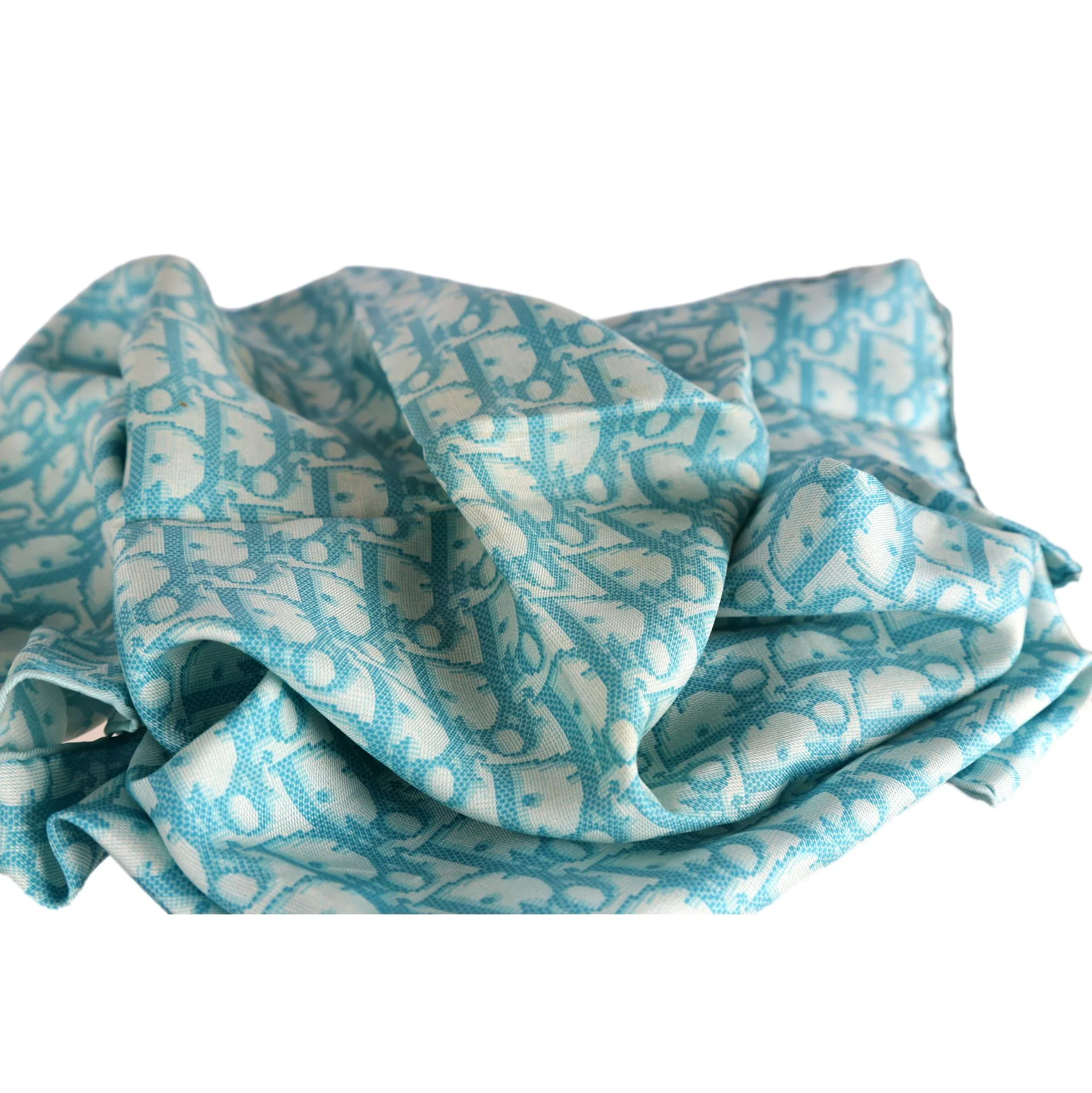 Dior Baby Blue Logo Scarf - Image 2