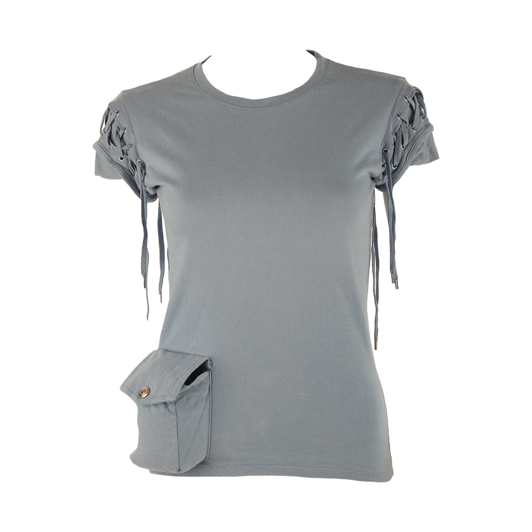 Dior Baby Blue Pocket Tie top