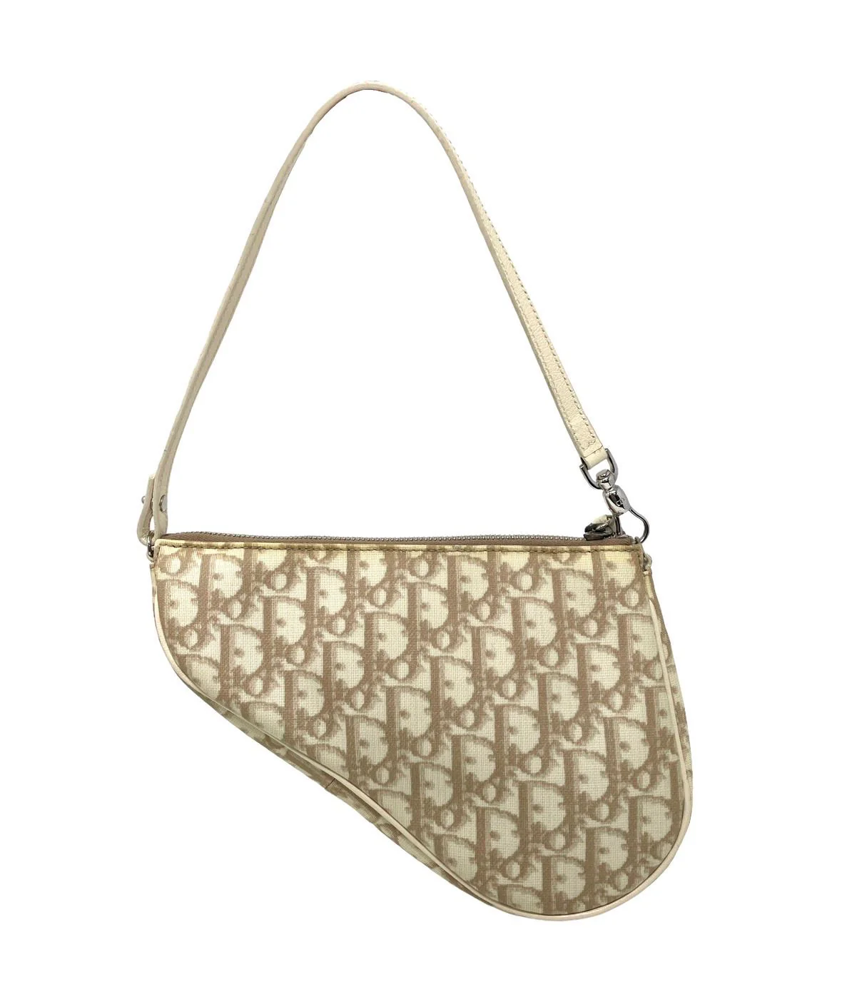 Dior Beige Mini Embroidered Saddle Bag - Image 2