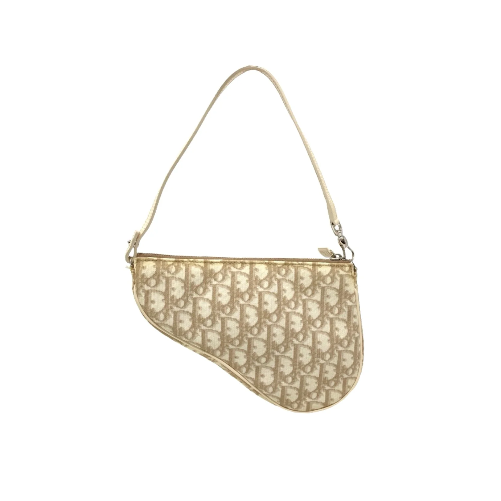 Dior Beige Mini Embroidered Saddle Bag - Image 2