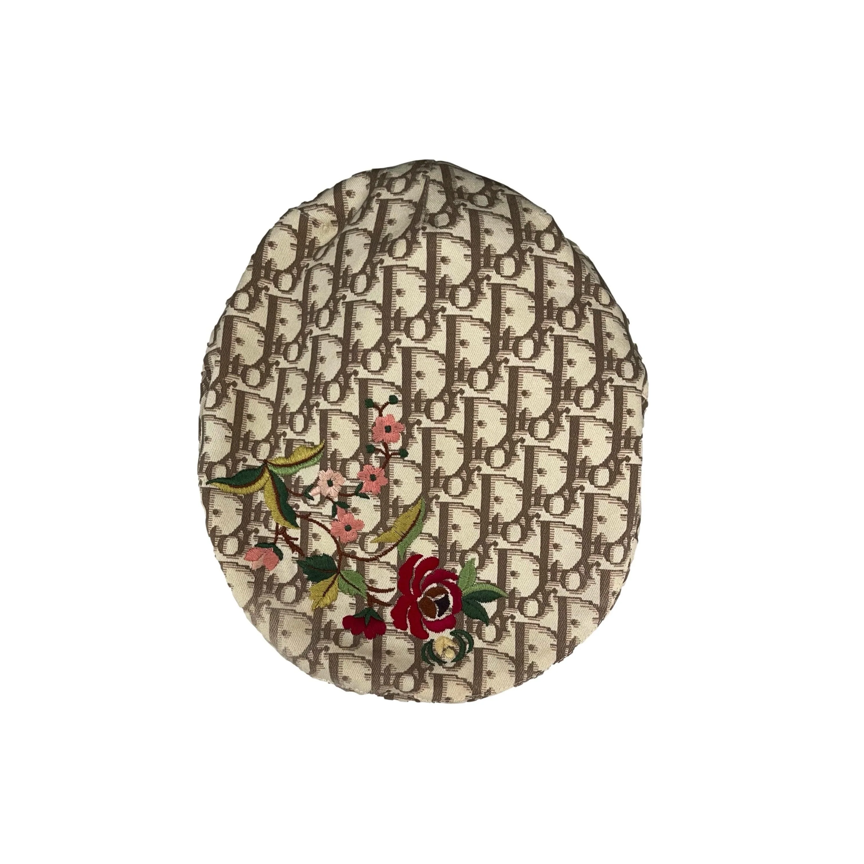Dior Beige Monogram Floral Newsboy Cap