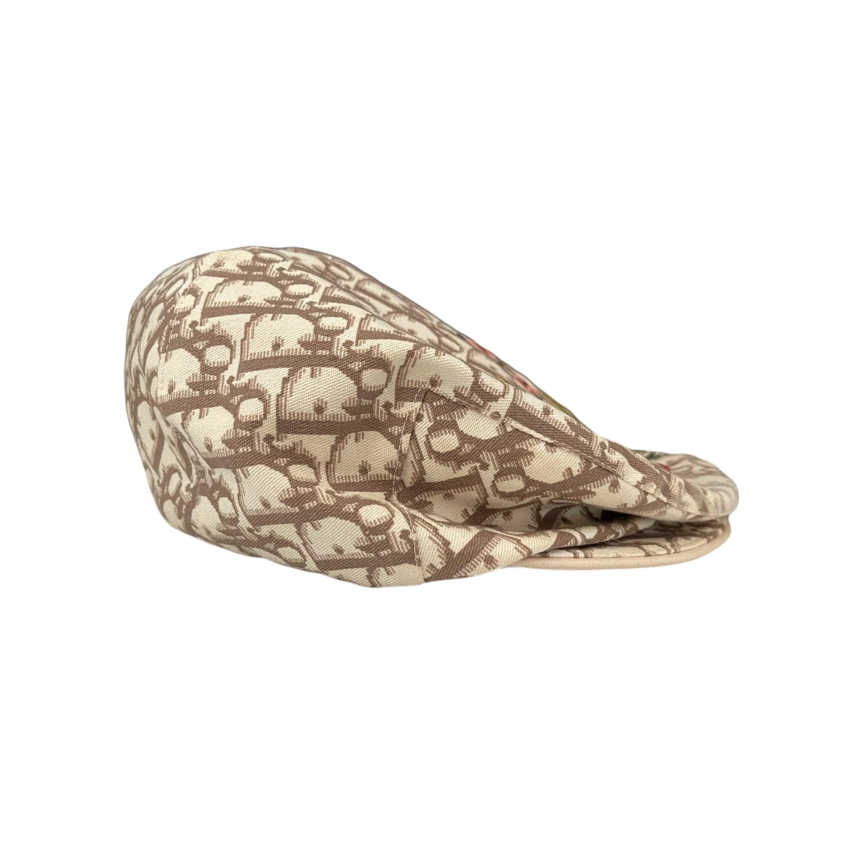 Dior Beige Monogram Floral Newsboy Cap - Image 2