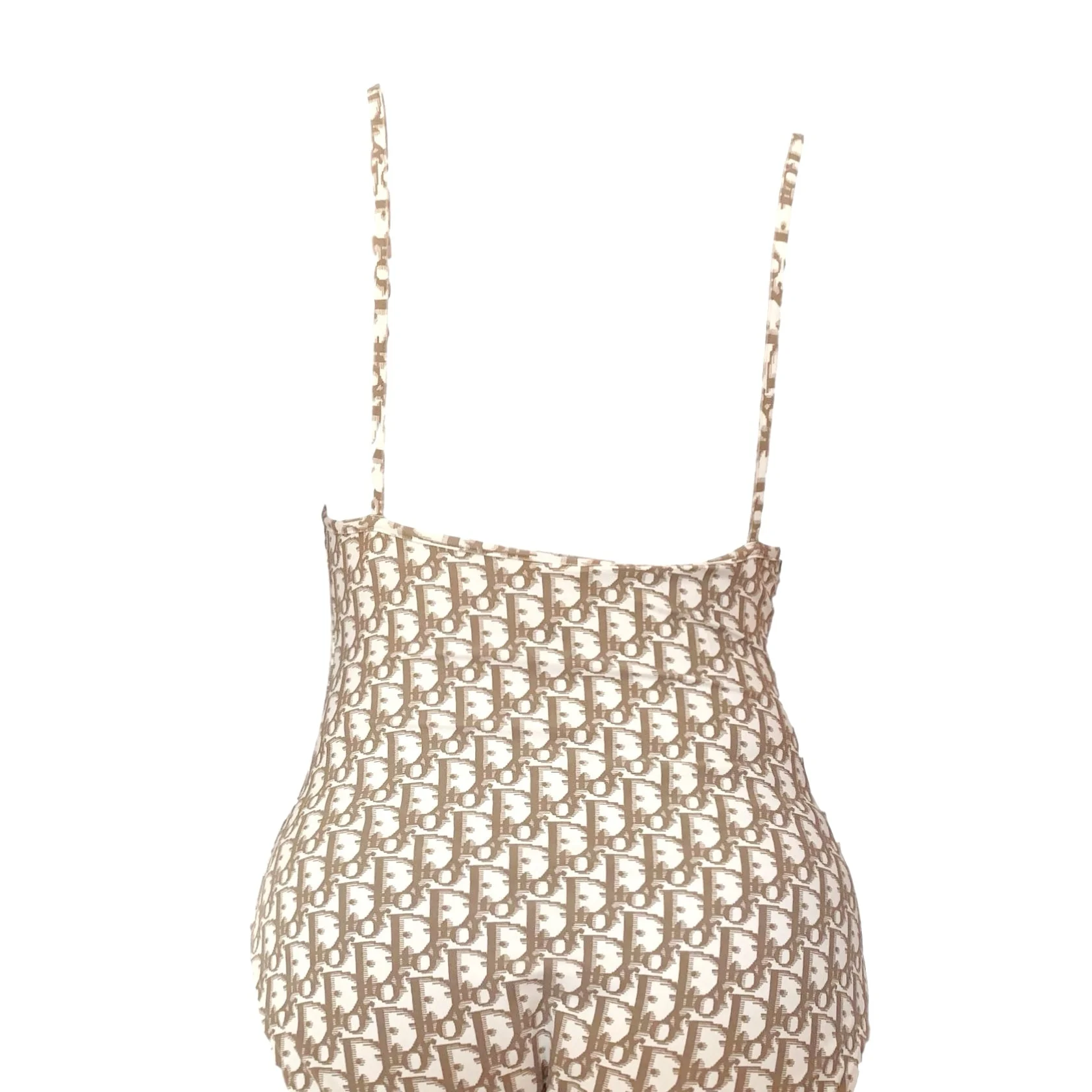 Dior Beige Rhinestone Logo One Piece - Image 2