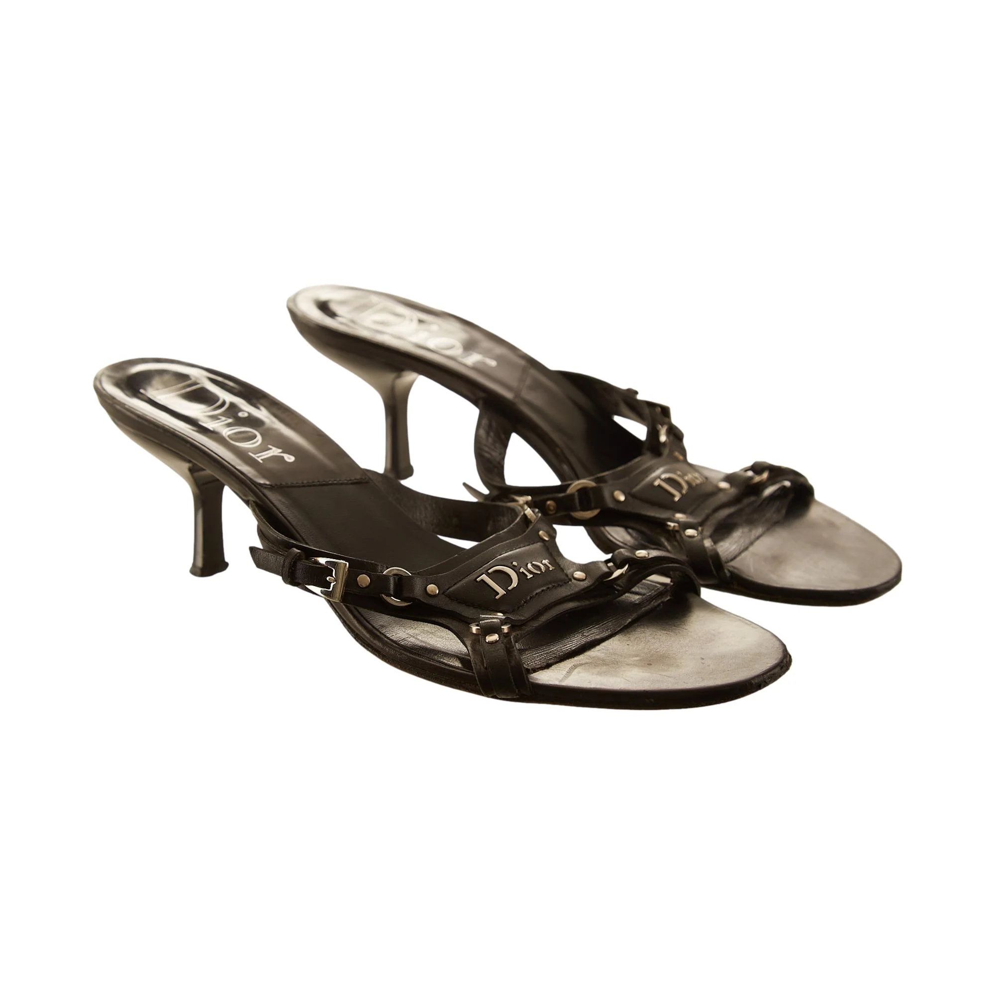Dior Black Bondage Kitten Heels - Image 2