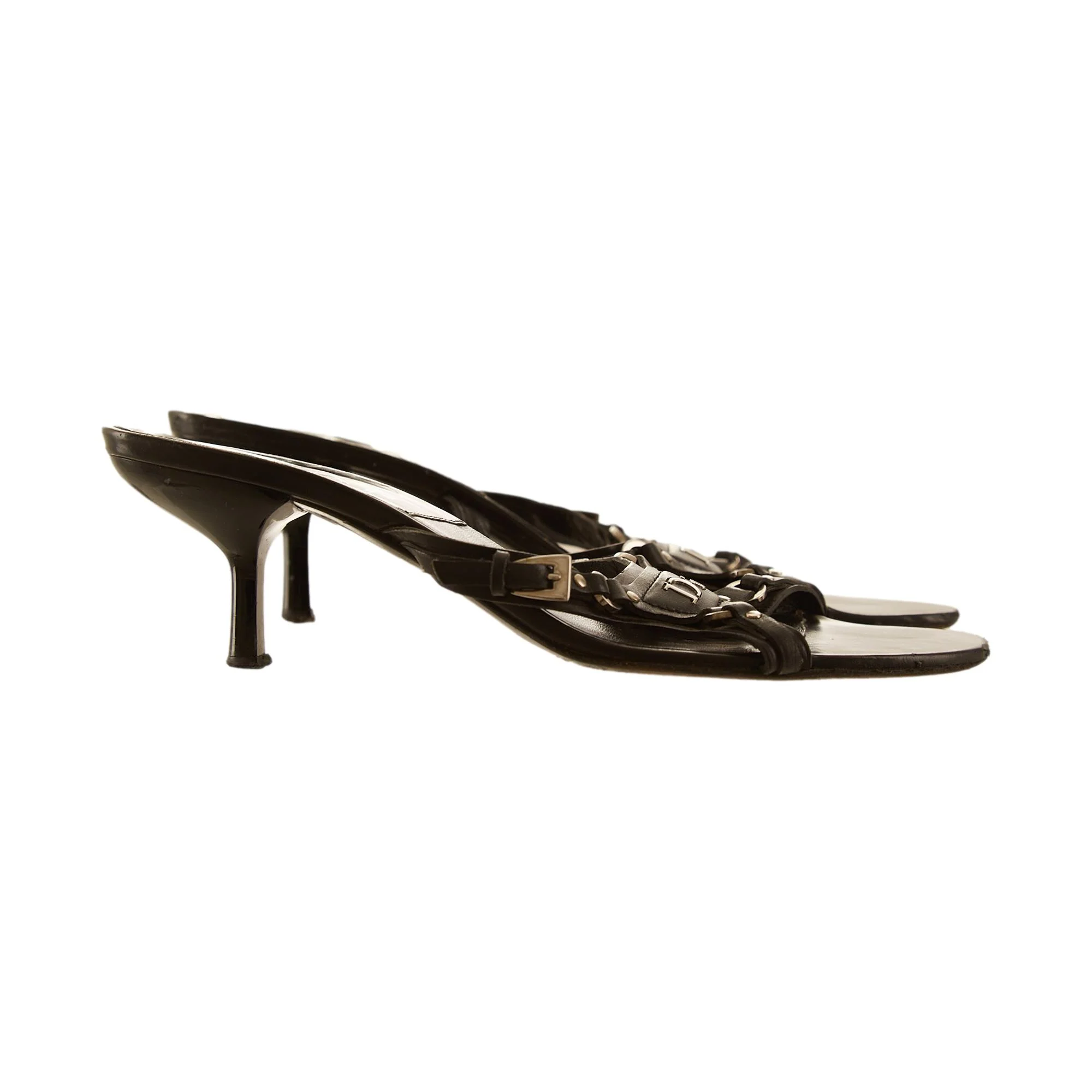 Dior Black Bondage Kitten Heels - Image 3