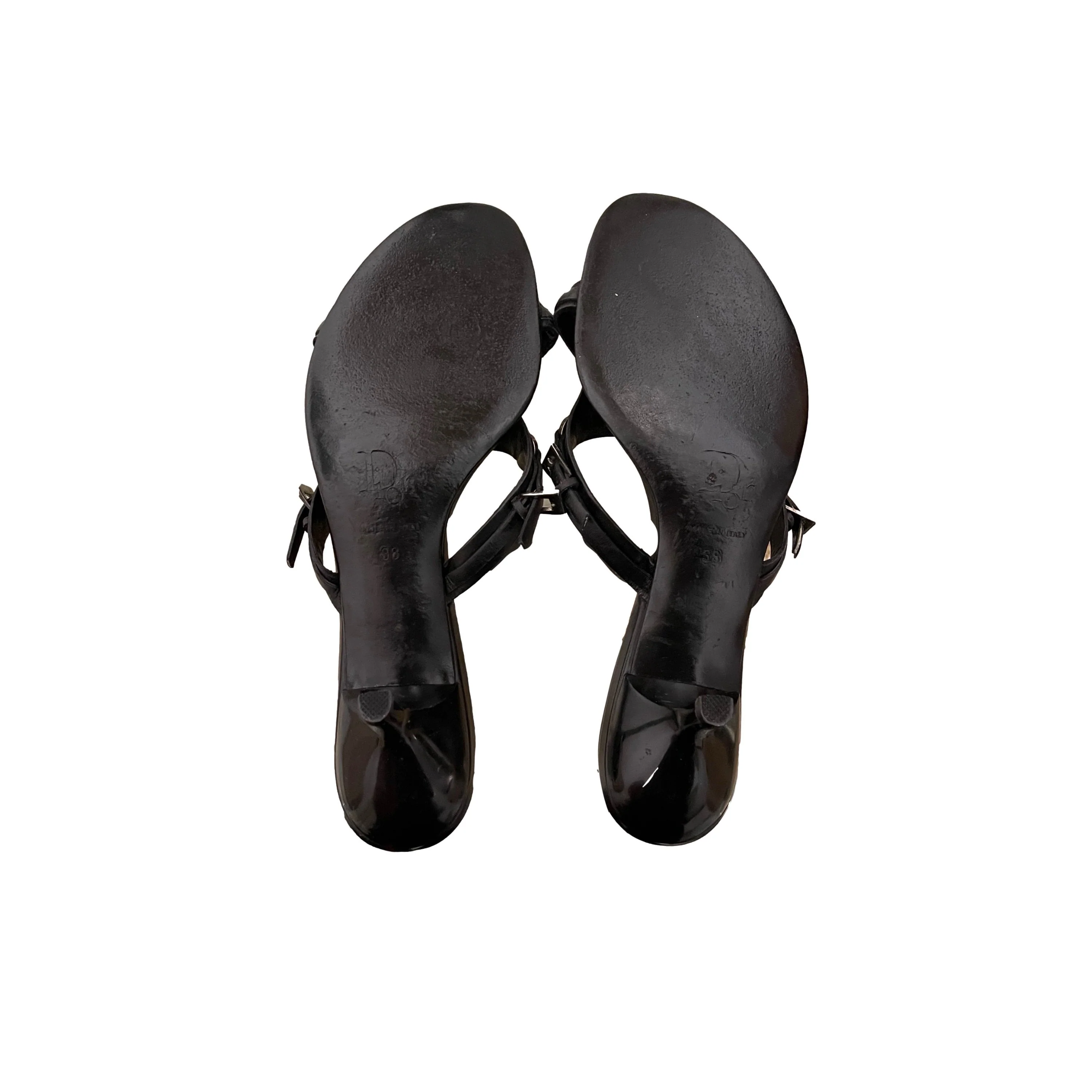 Dior Black Bondage Kitten Heels - Image 2