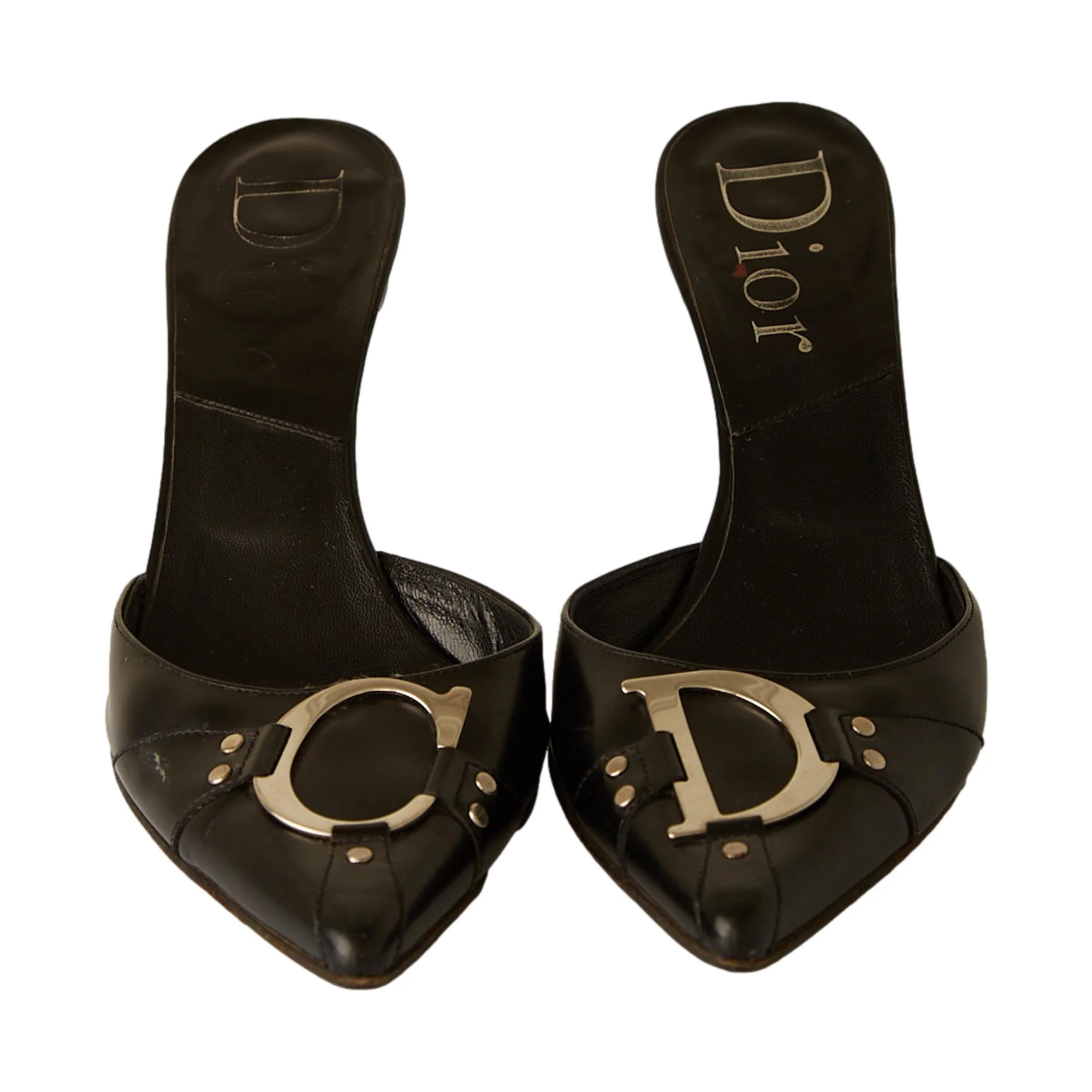 Dior Black 'CD' Logo Heels - Image 2