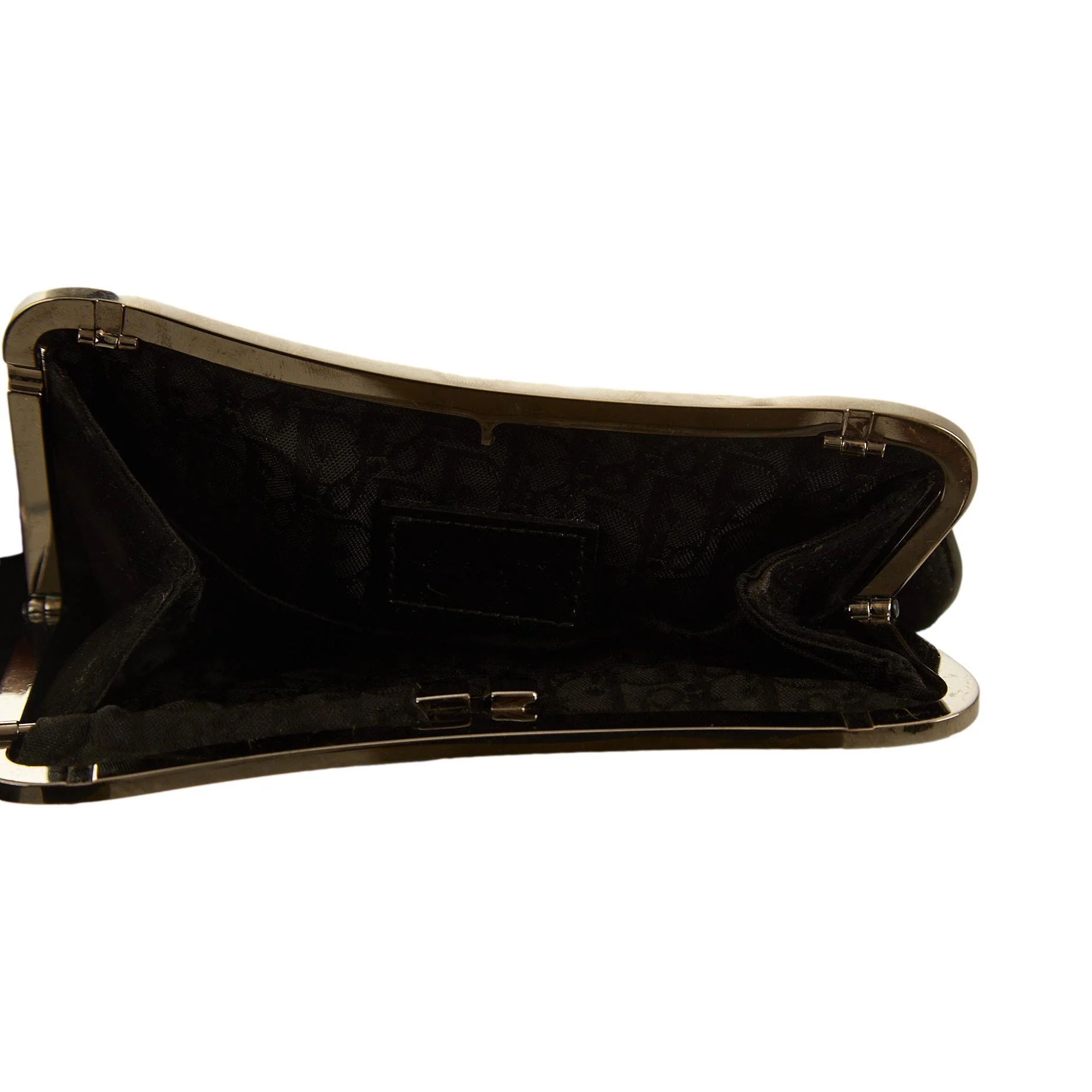 Dior Black Floral Embroidered Mini Saddle Clutch - Image 4