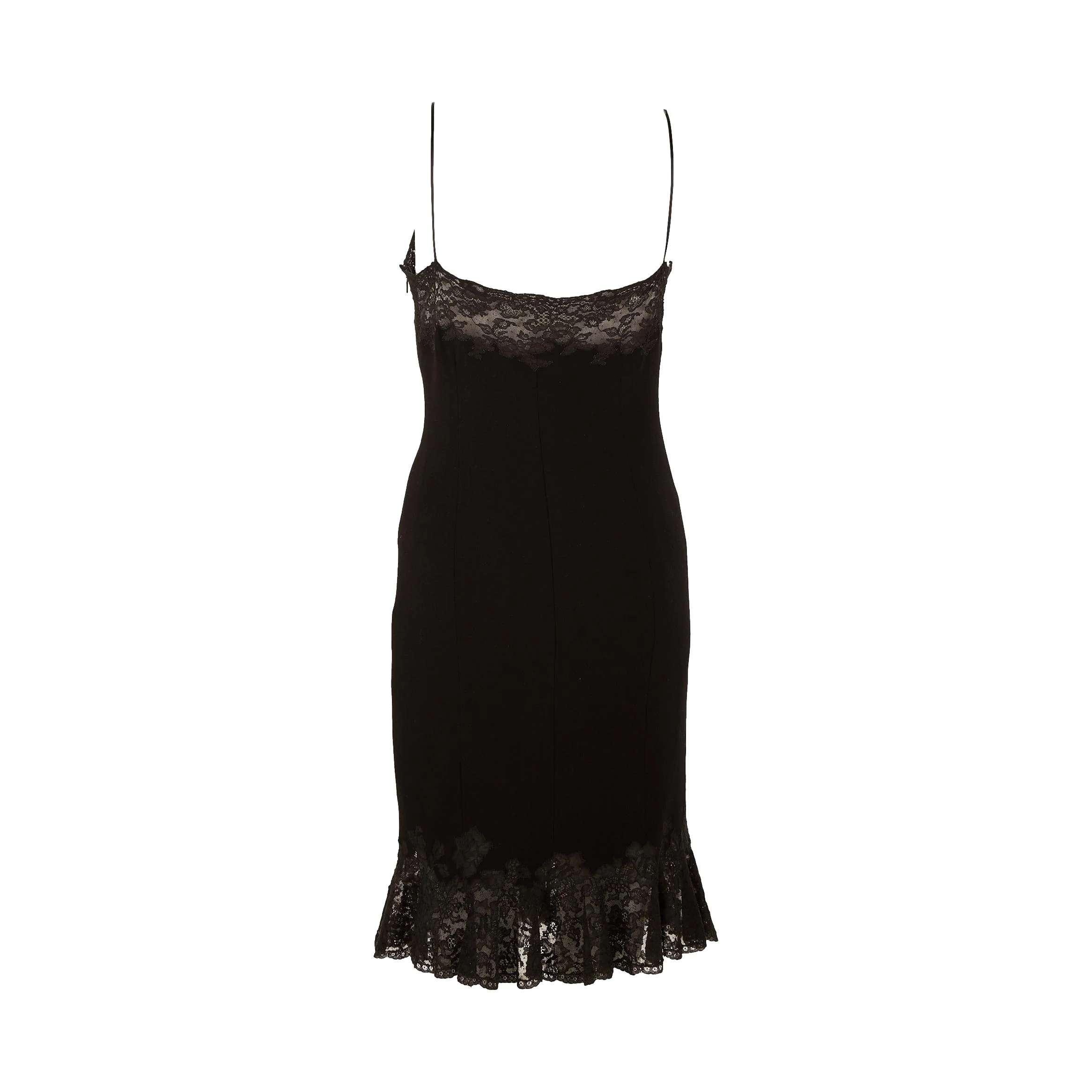 Dior Black Floral Lace Dress - Image 2