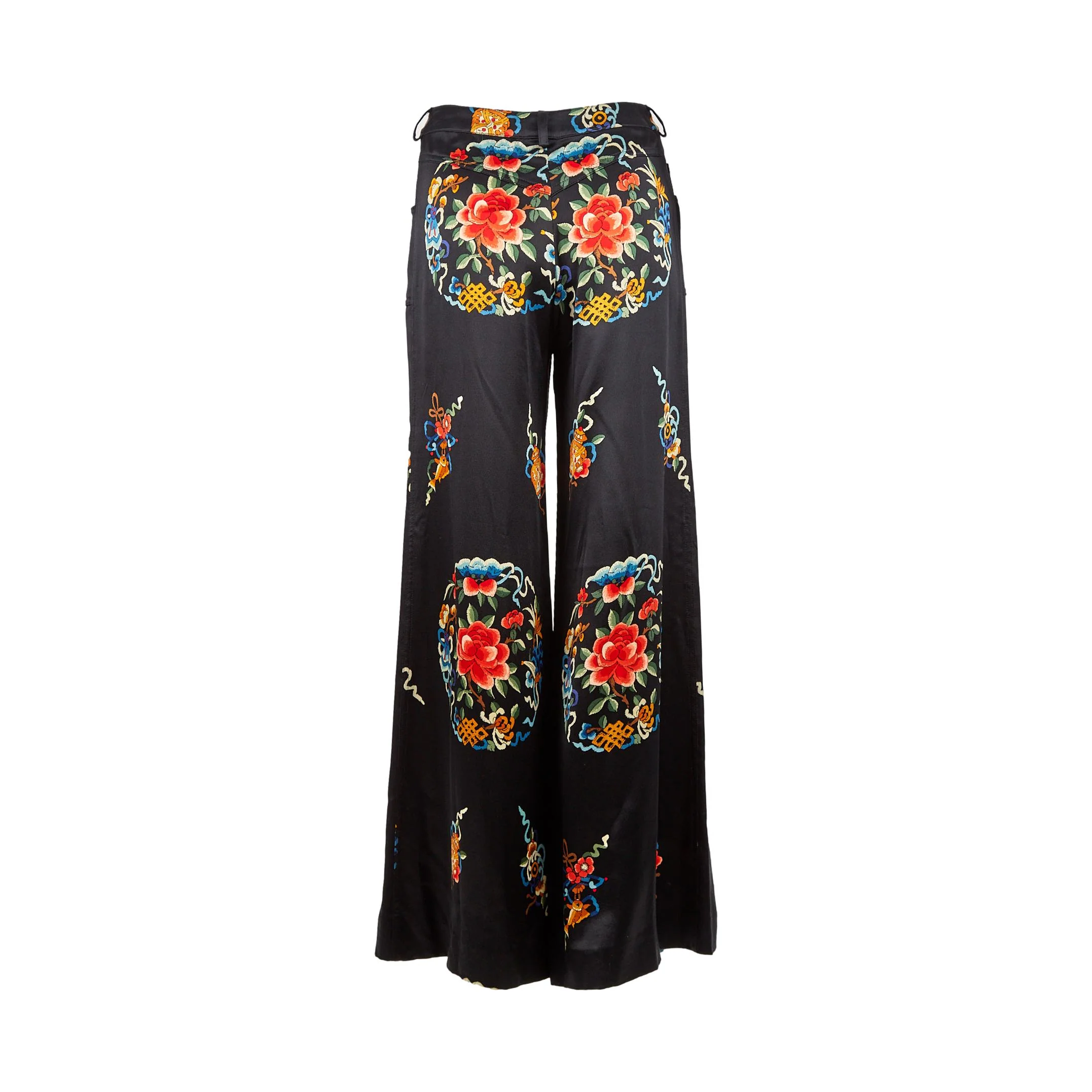 Dior Black Floral Print Pants - Image 2