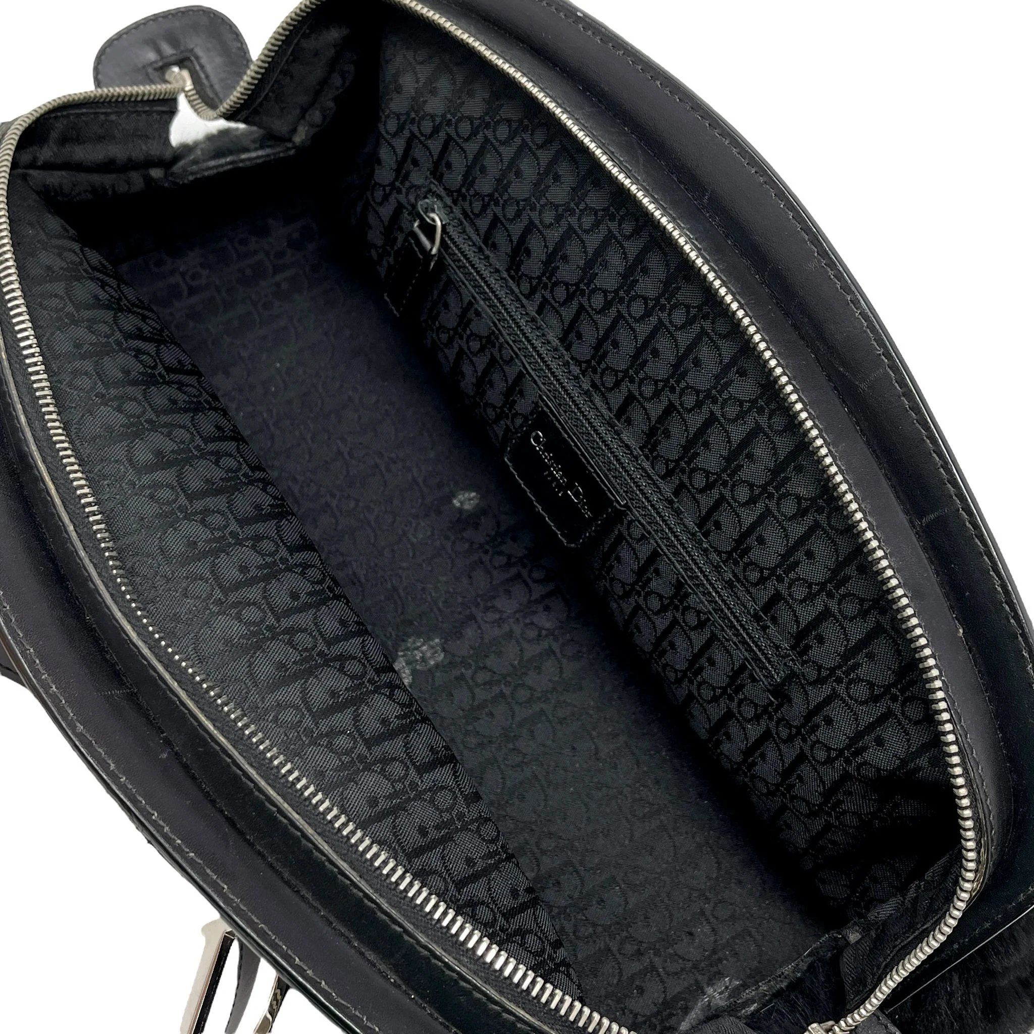 Dior Black Fur Logo Shoulder Bag - Image 3