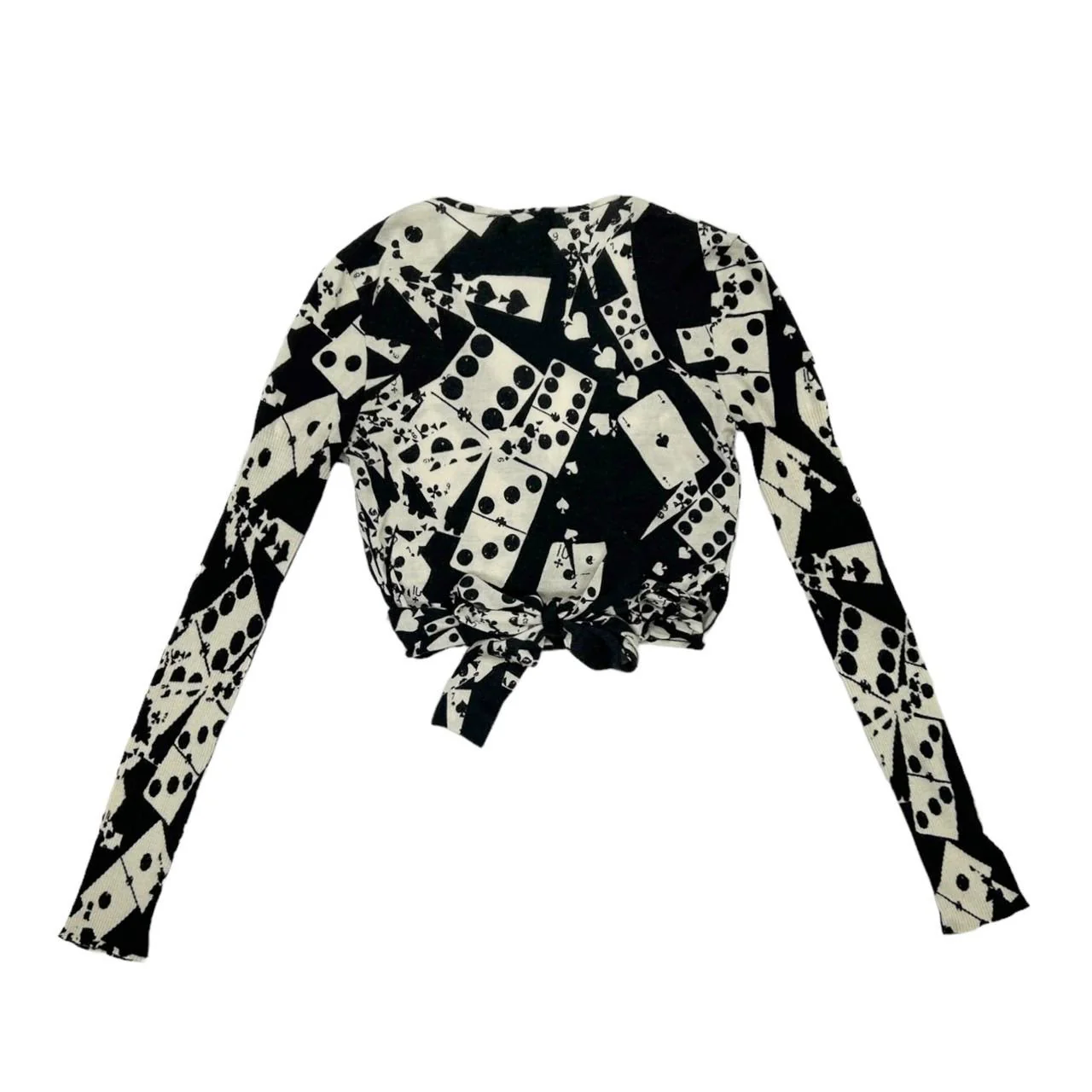 Dior Black Gambler Cropped Tie Top - Image 2