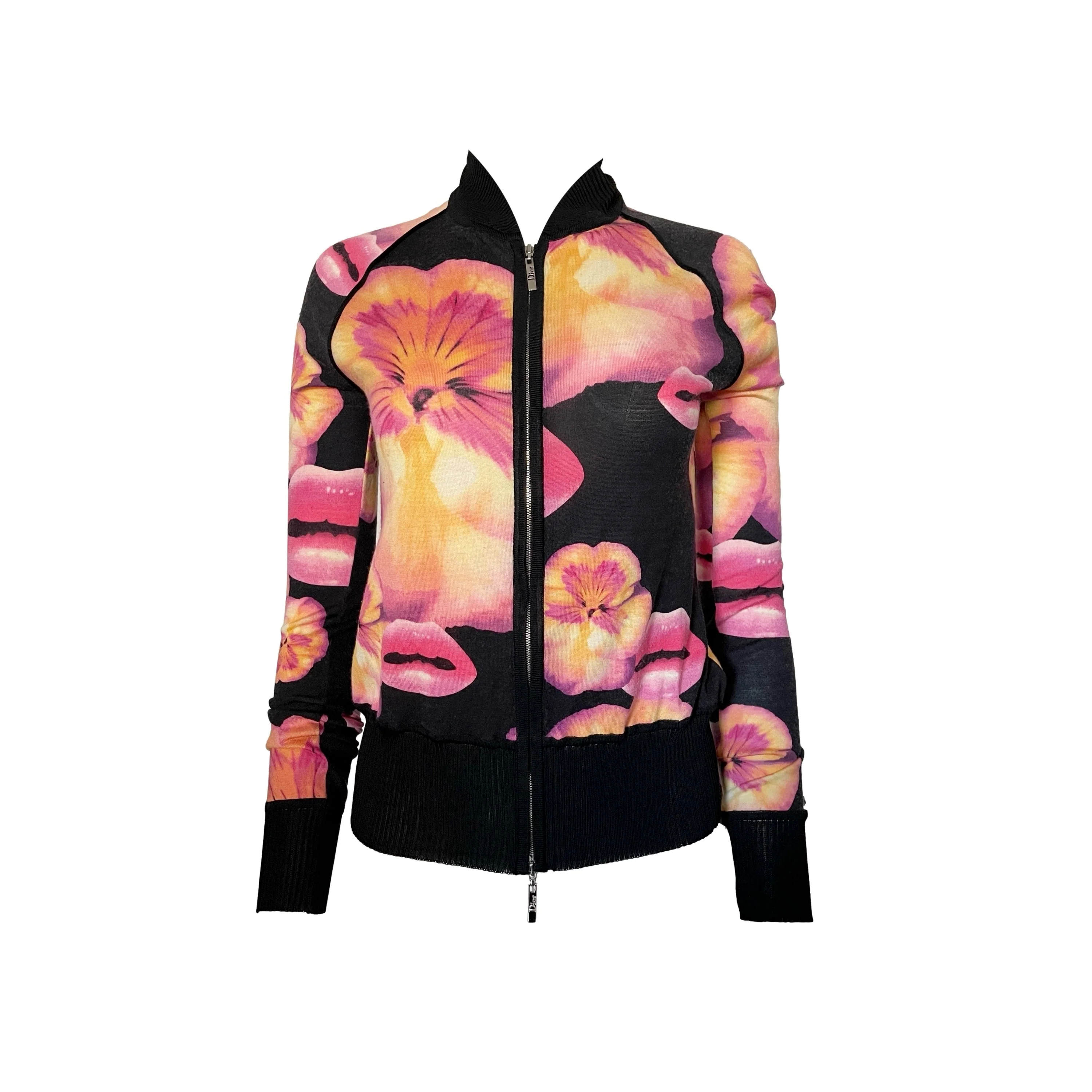 Dior Black Lip Zip Up Jacket
