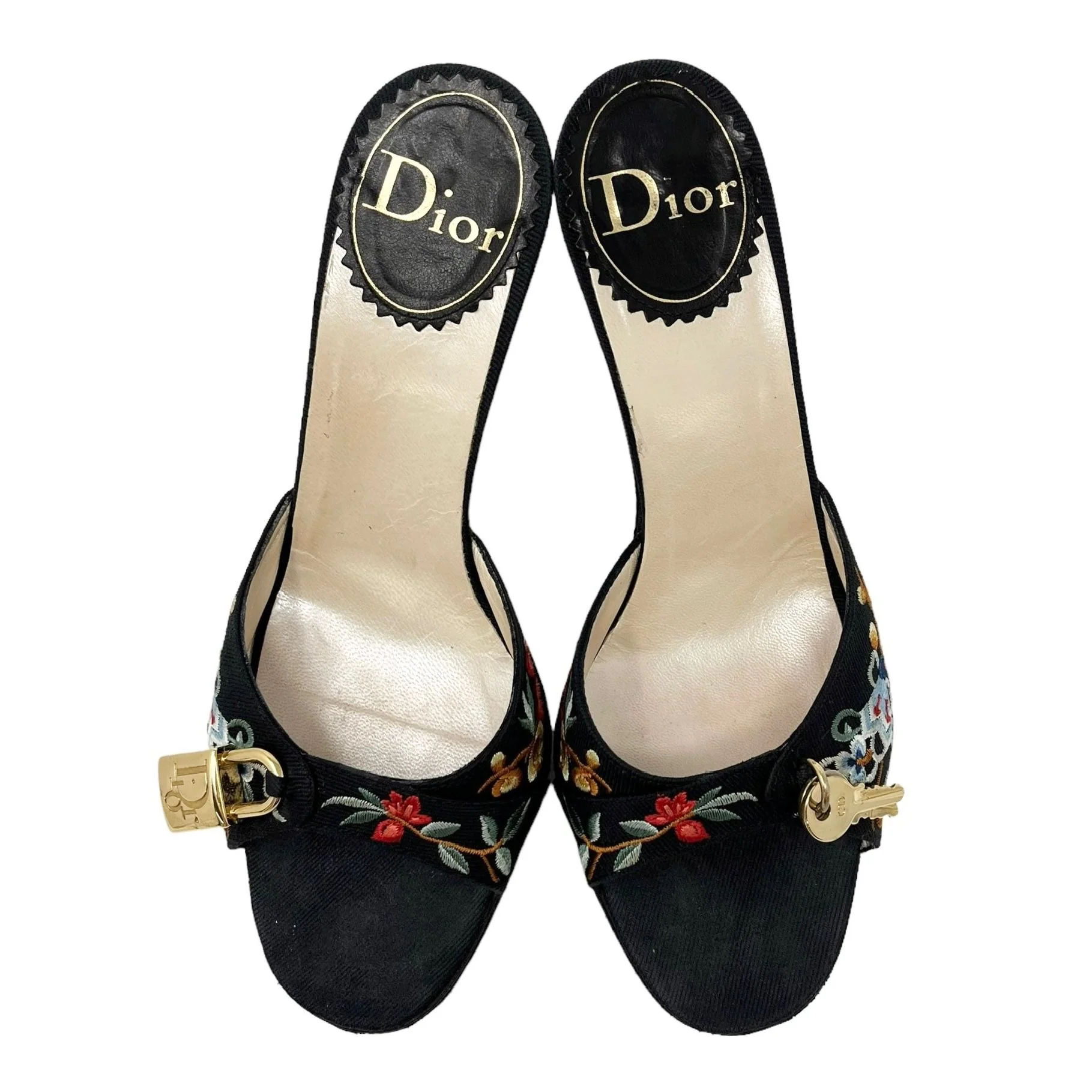 Dior Black Koi Lock Heels - Image 2