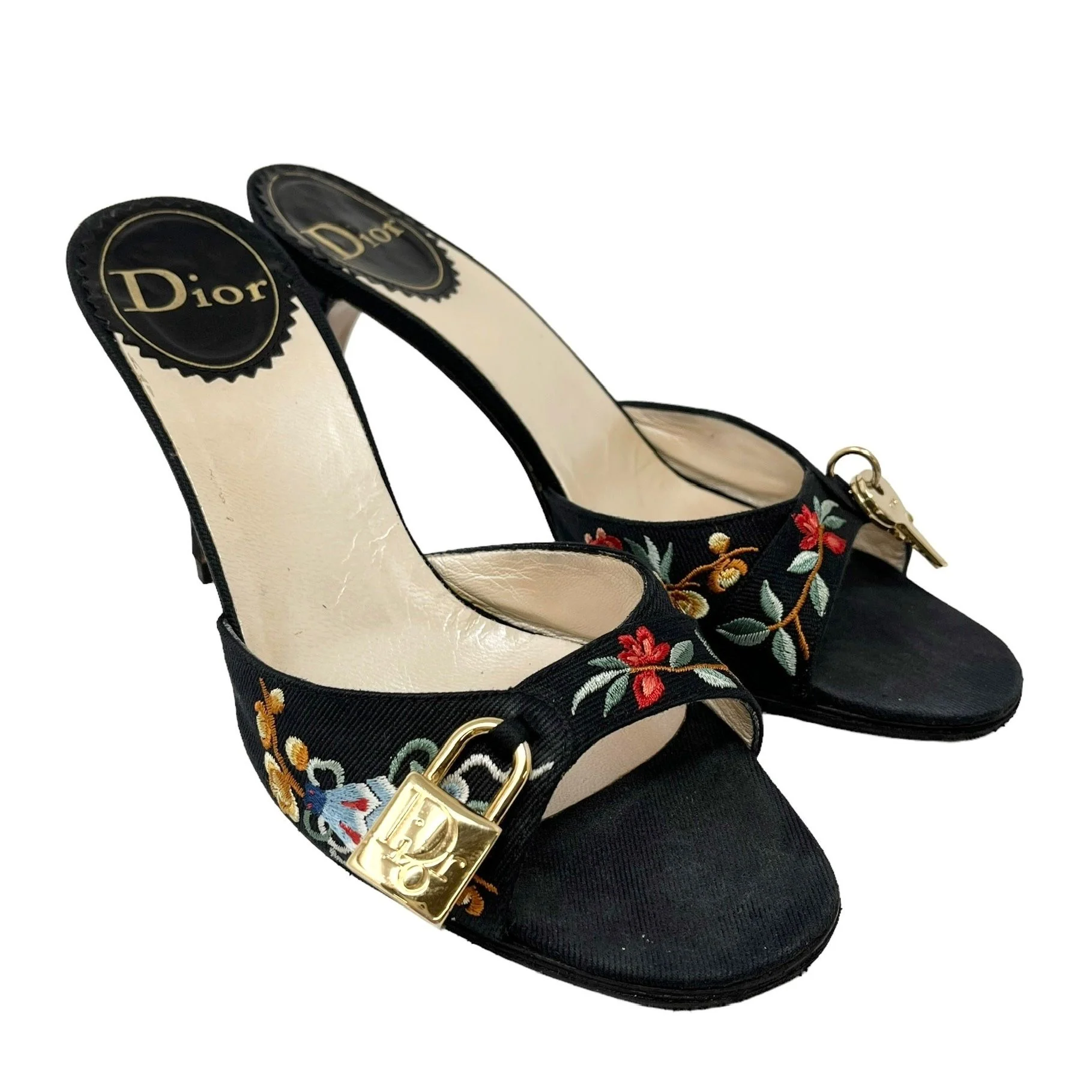 Dior Black Koi Lock Heels - Image 3