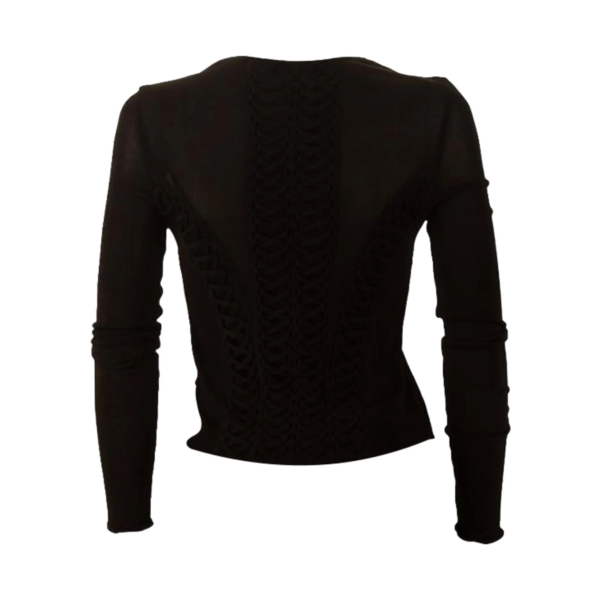 Dior Black Lace-Up Cardigan Top - Image 2