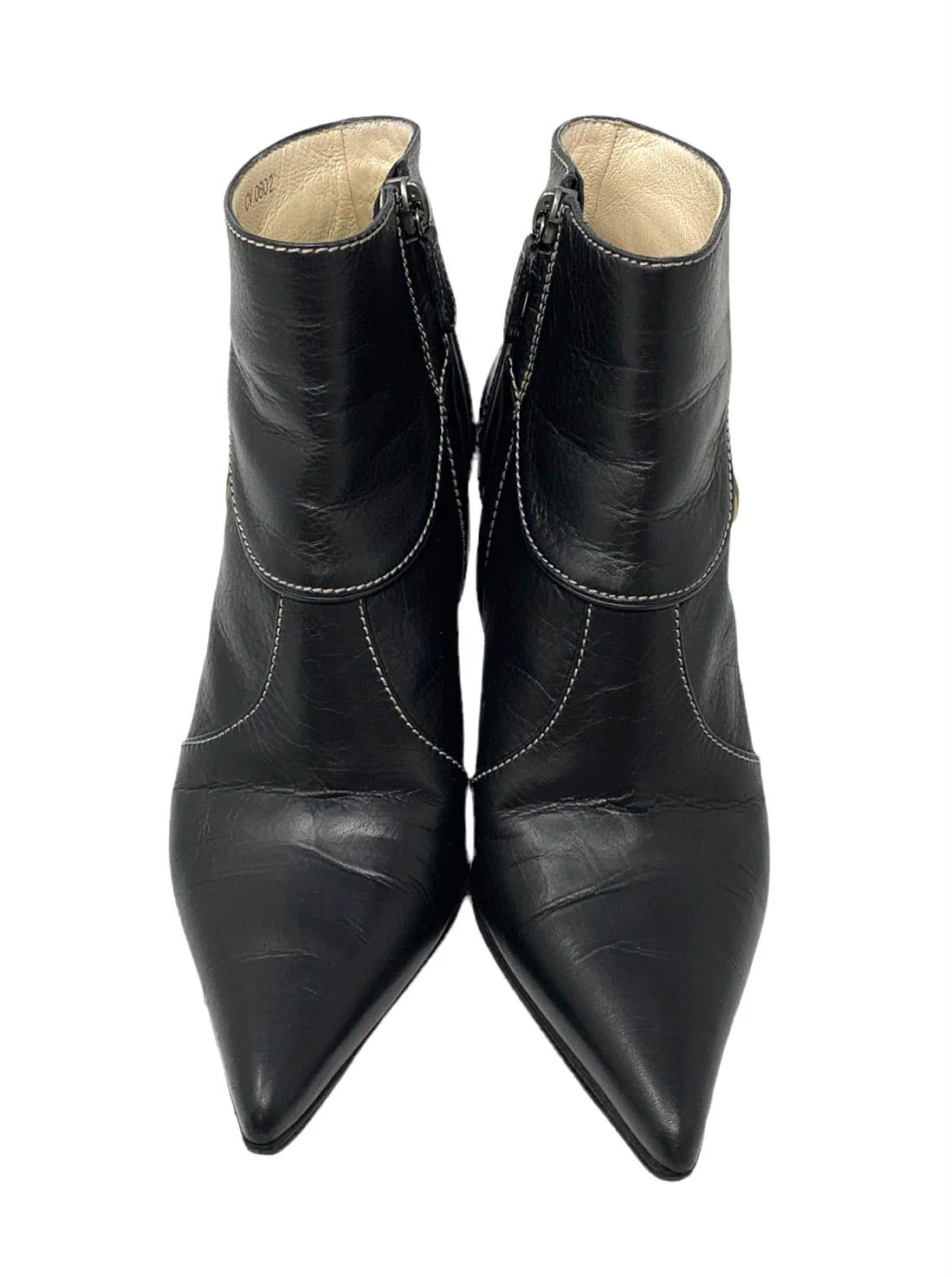 Dior Black Leather Logo Boots - Image 2