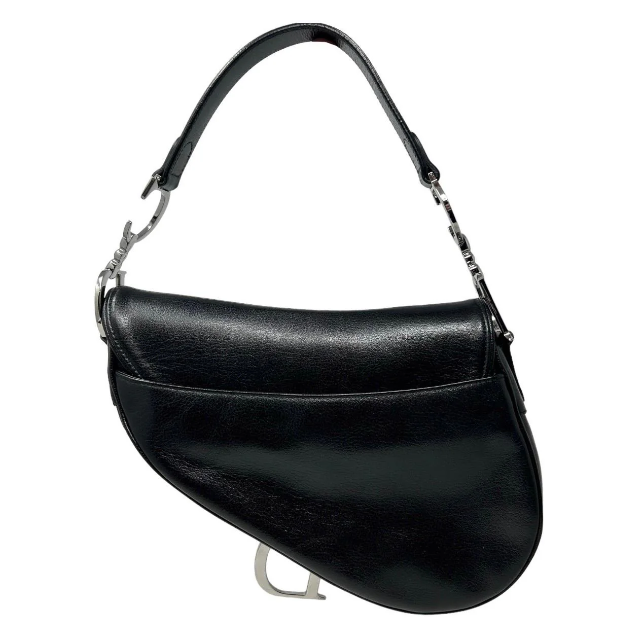 Dior Black Leather Saddle Bag - Image 2