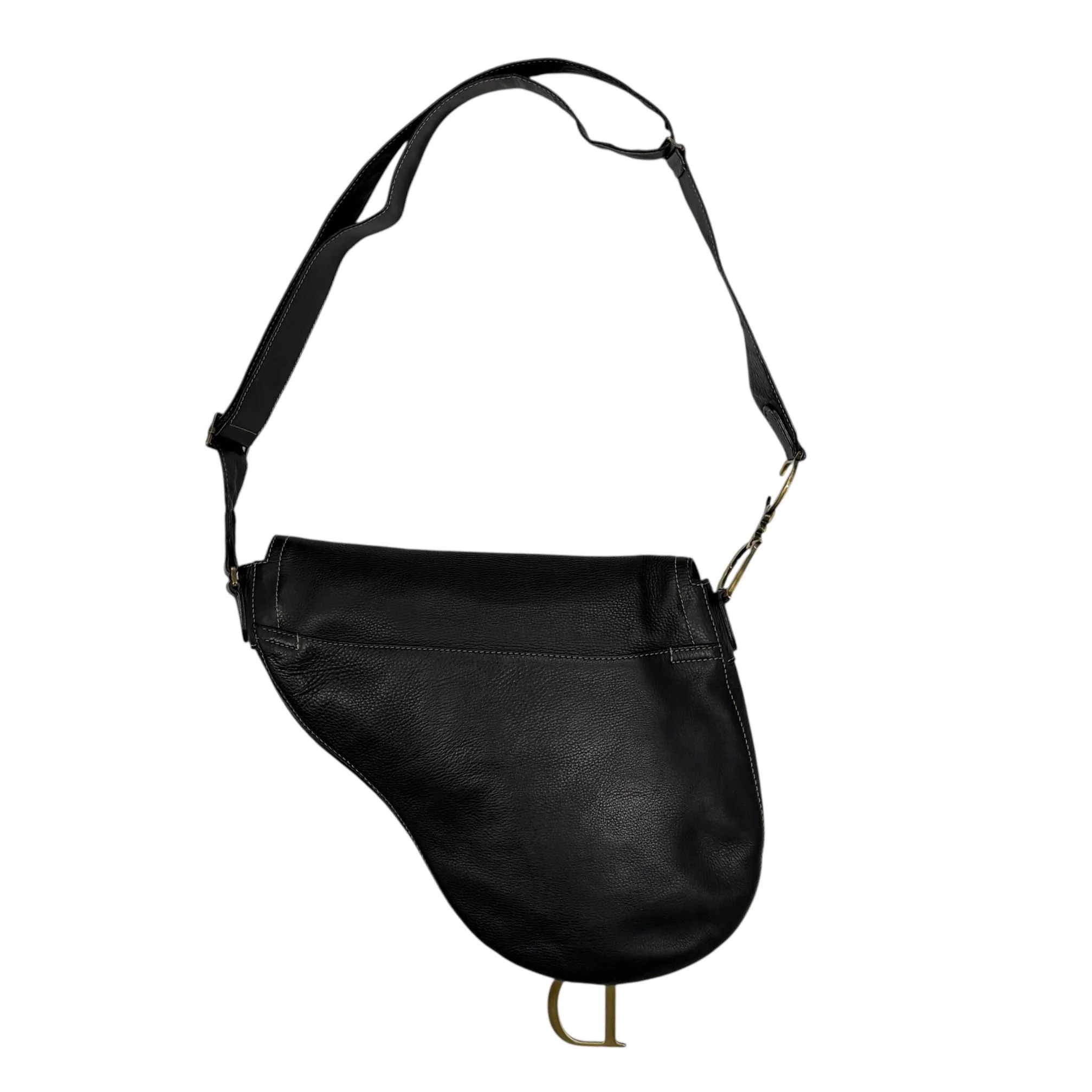 Dior Black Leather Saddle Crossbody Bag - Image 3