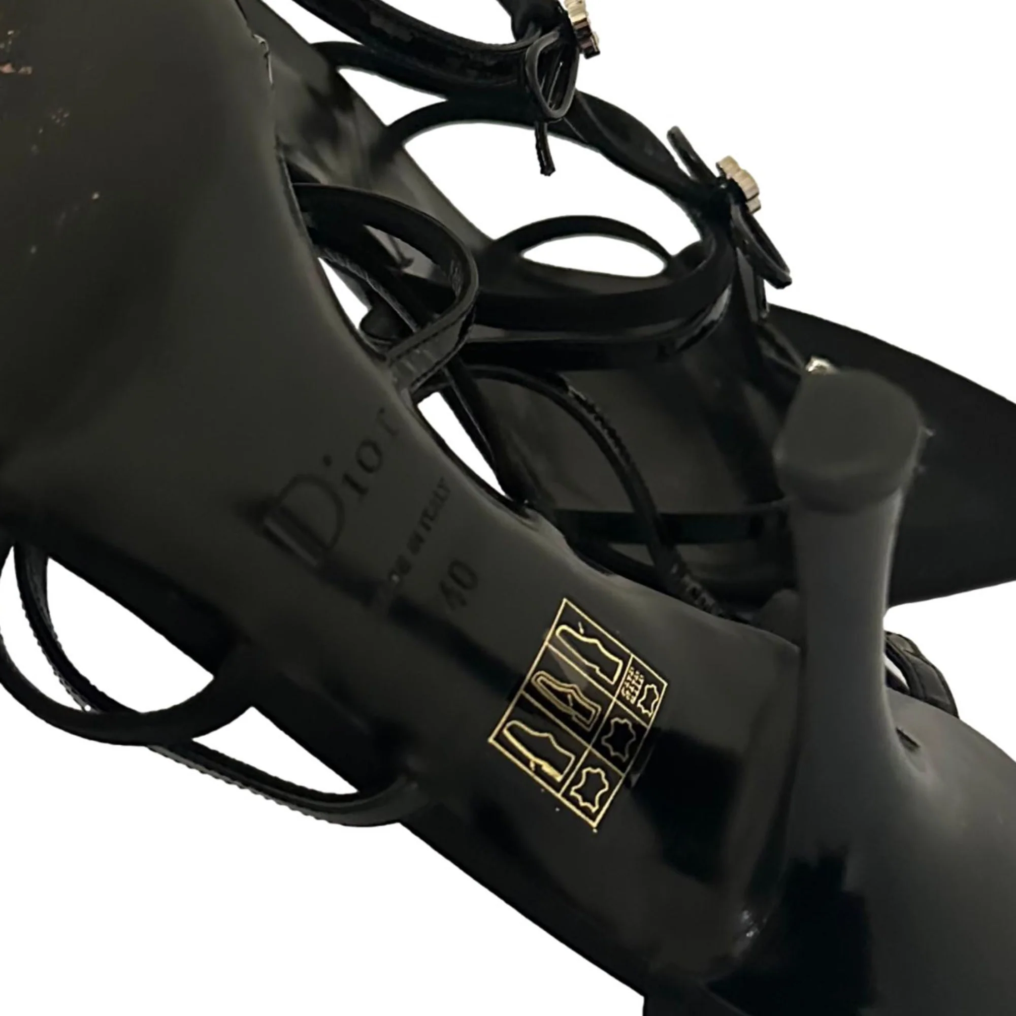 Dior Black Rhinestone Bow Heels - Image 3