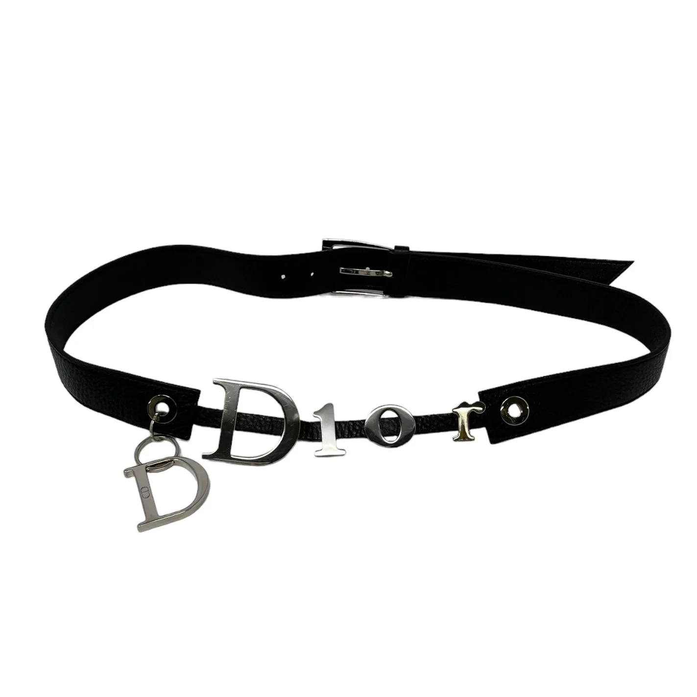 Dior Black Logo Charm Belt