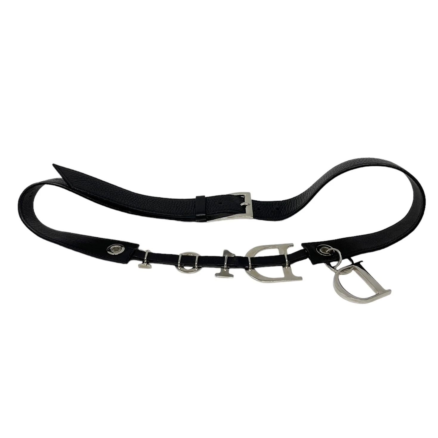Dior Black Logo Charm Belt - Image 2