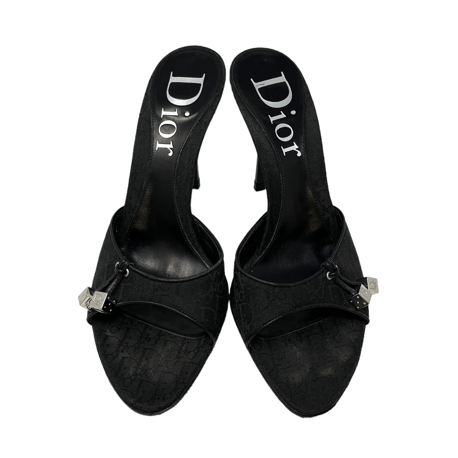 Dior Black Logo Dice Heels - Image 2