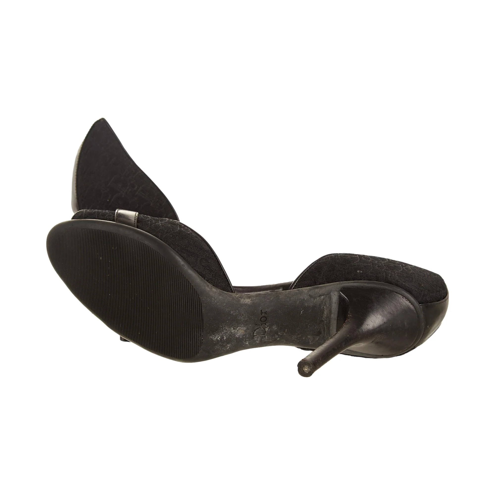 Dior Black Logo Plaque Heels - Image 4