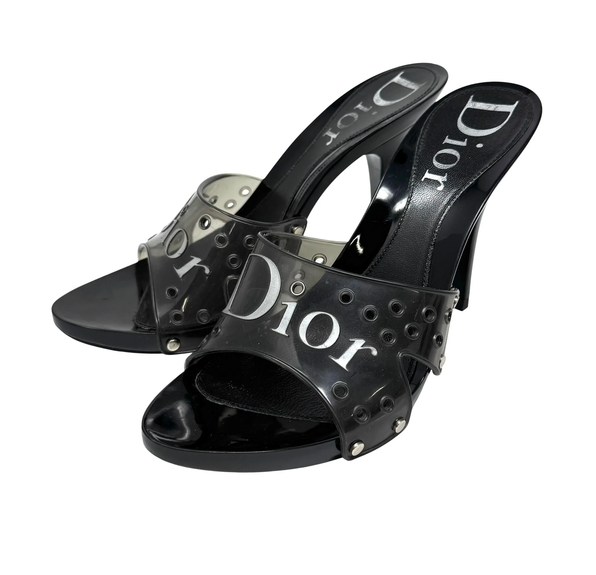 Dior Black Logo Jelly Heels - Image 3