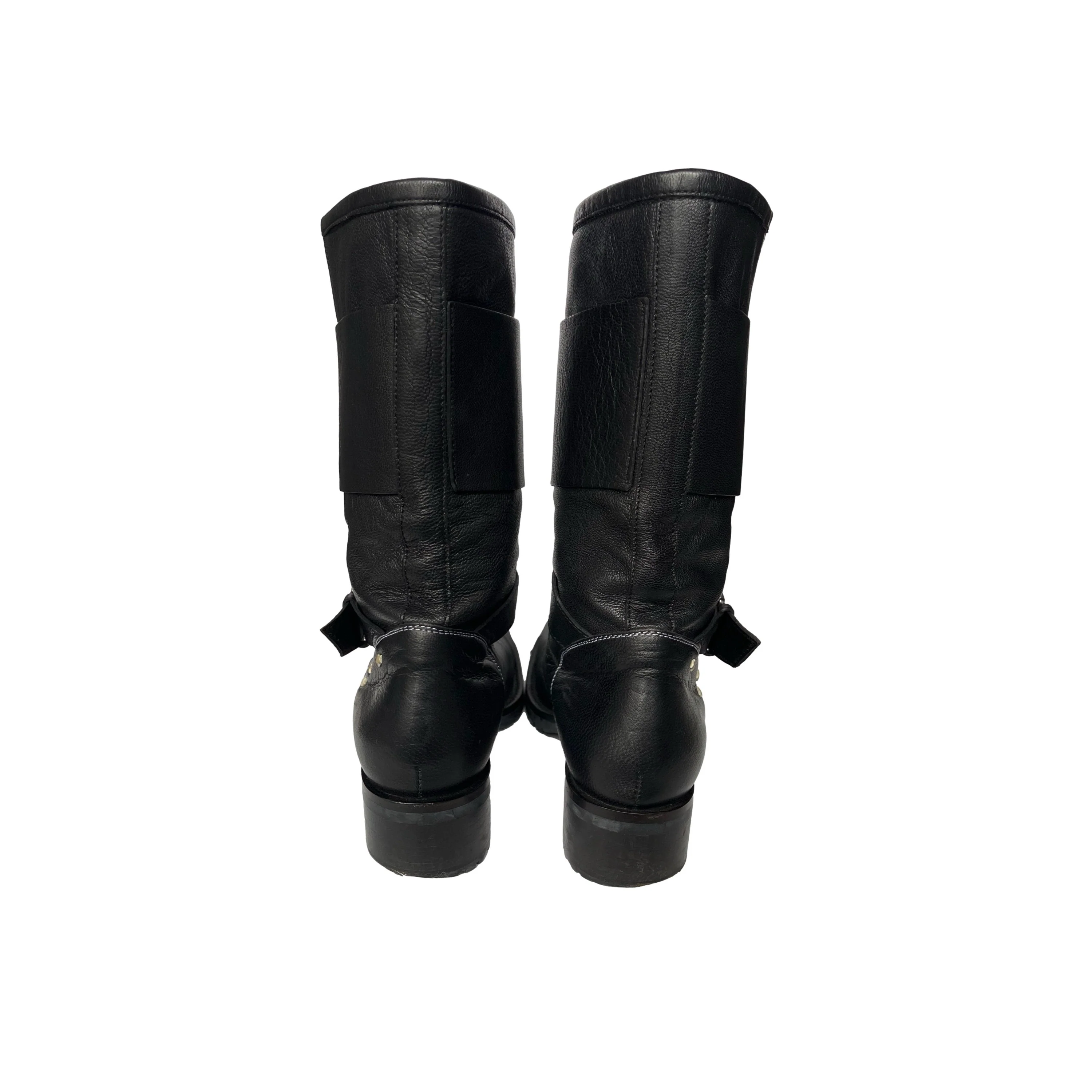 Dior Black Logo Leather Boots - Image 2