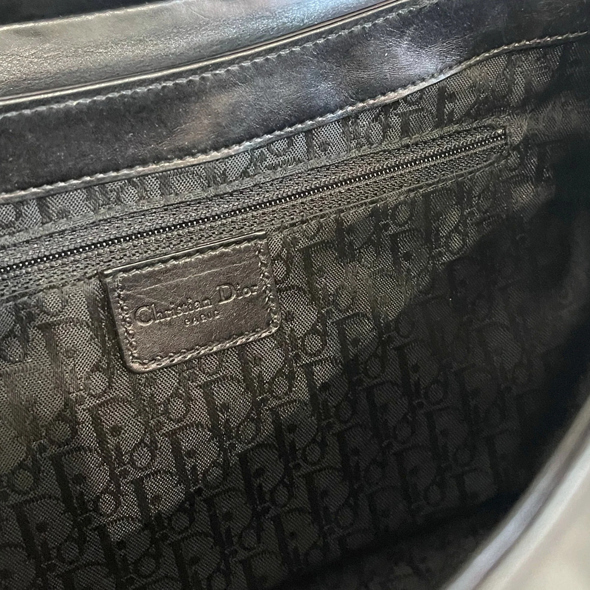 Dior Black Logo Leather Shoulder Bag - Image 4
