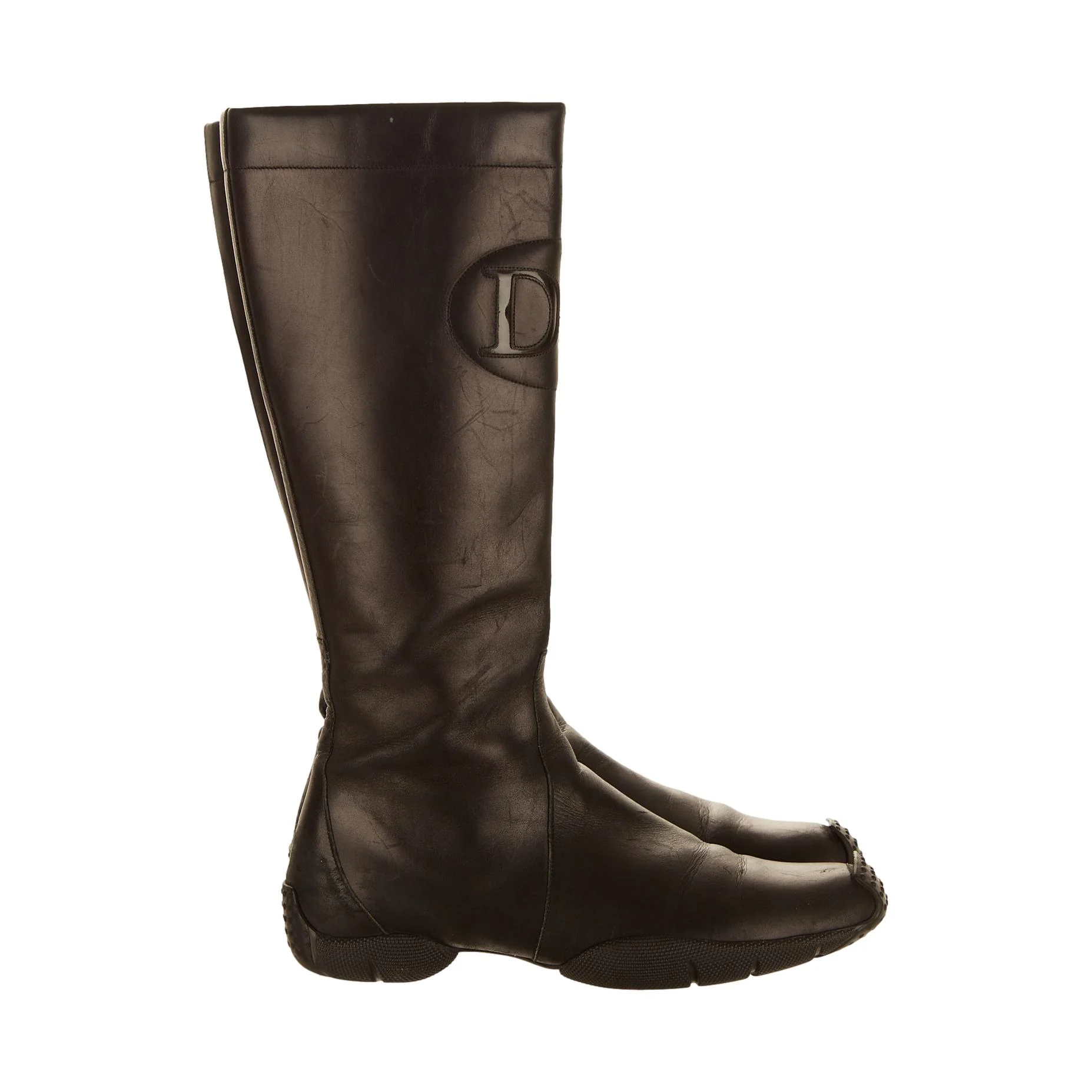 Dior Black Logo Moto Boots - Image 2