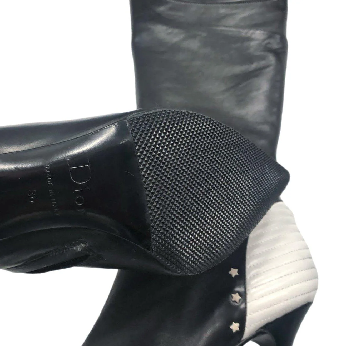 Dior Black Logo Moto Boots - Image 2