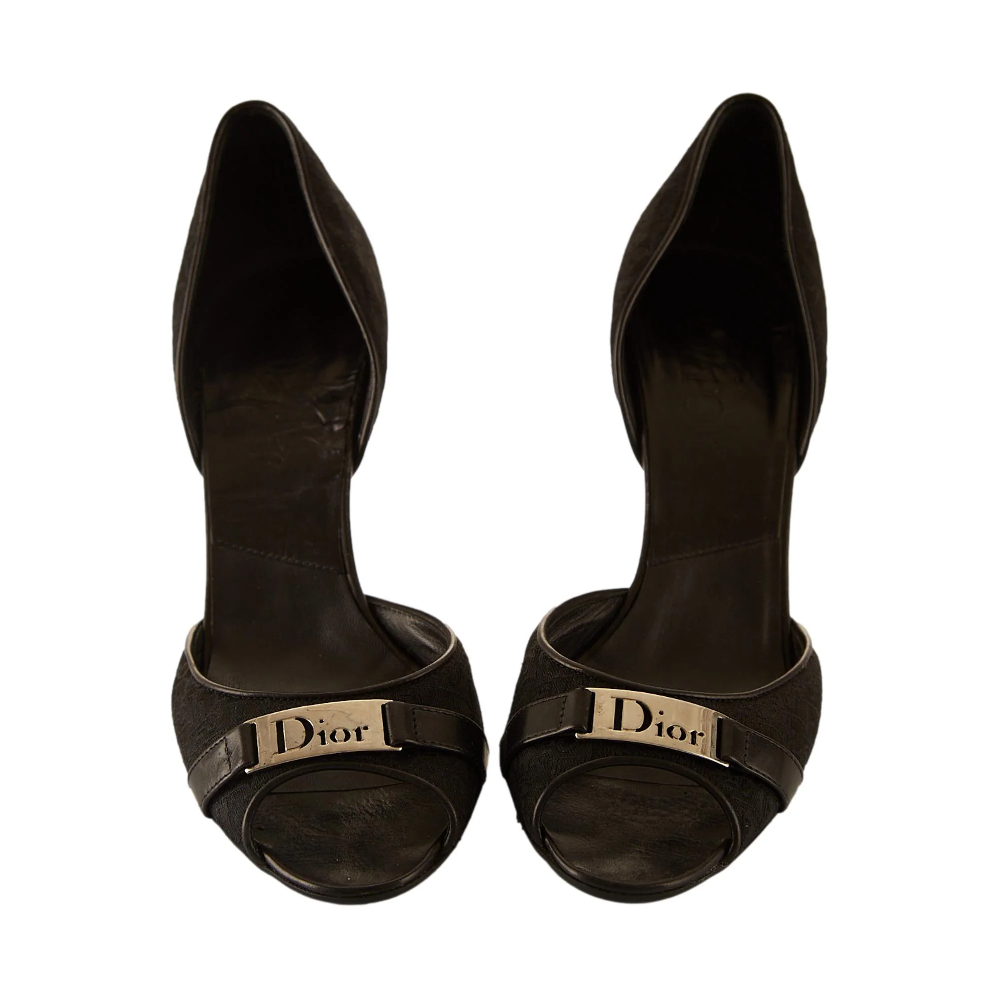 Dior Black Logo Plaque Heels - Image 2