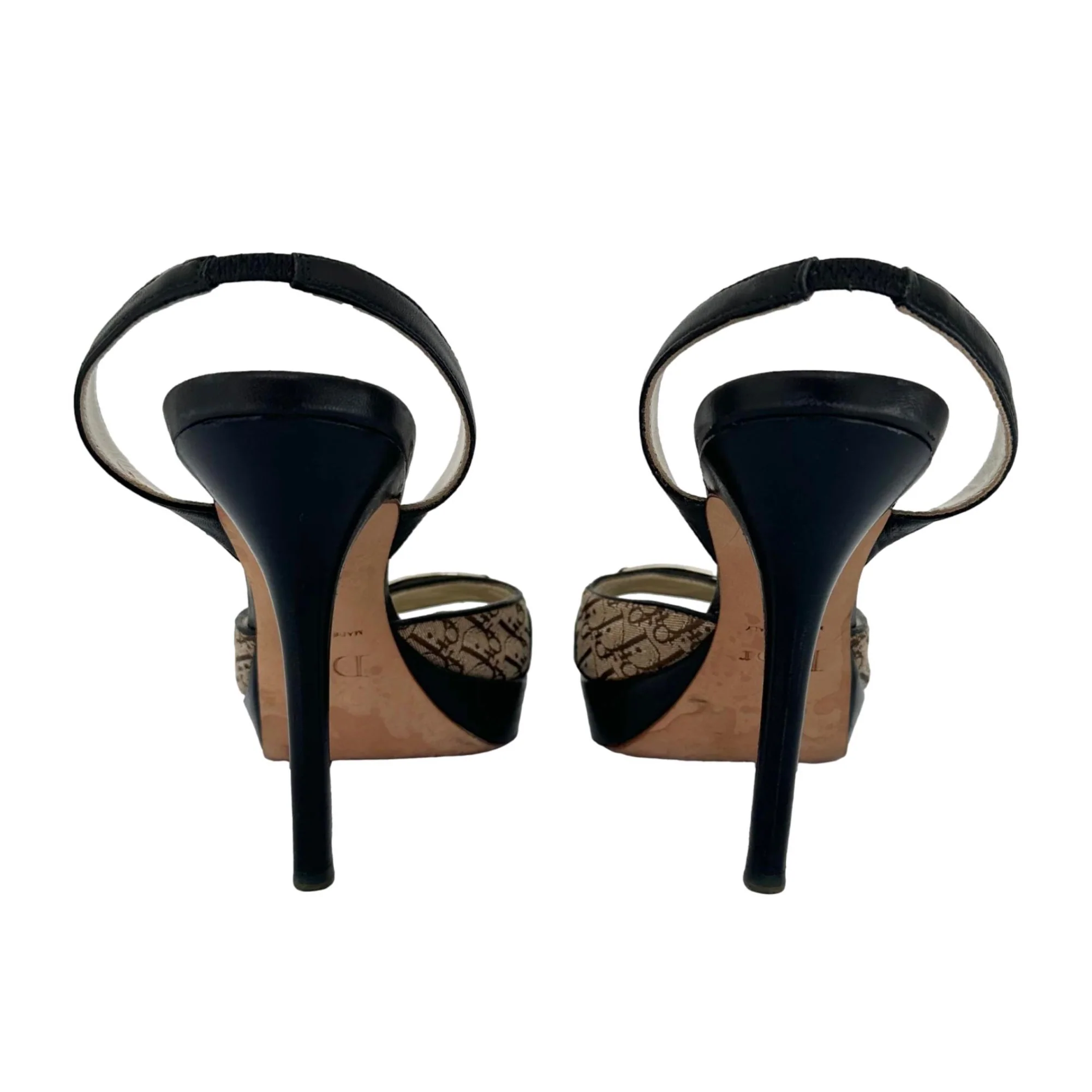Dior Black Logo Platform Heels - Image 2