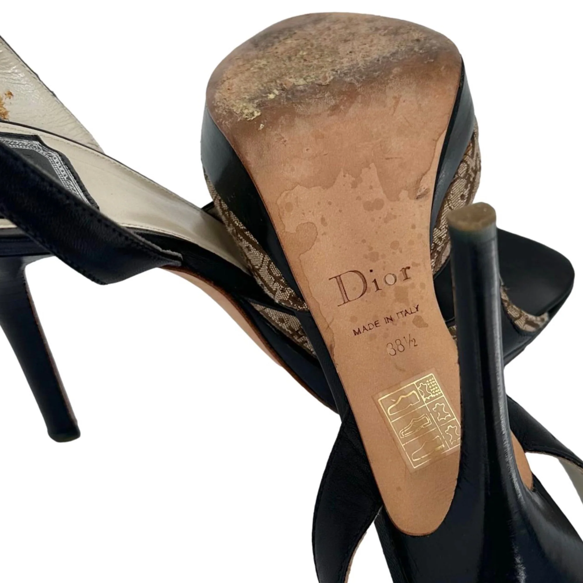 Dior Black Logo Platform Heels - Image 3