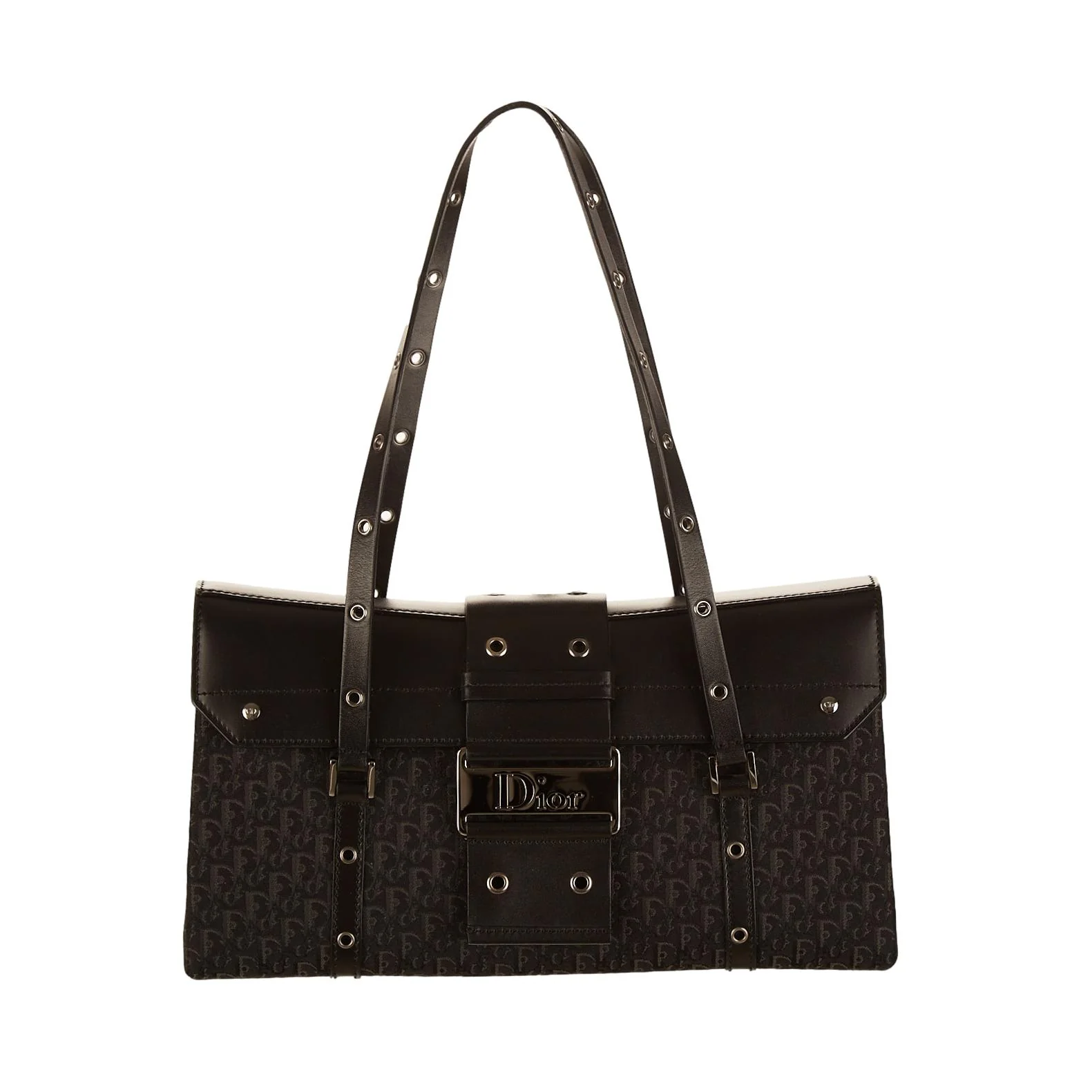 Dior Black Logo Street Chic Shoulder Bag