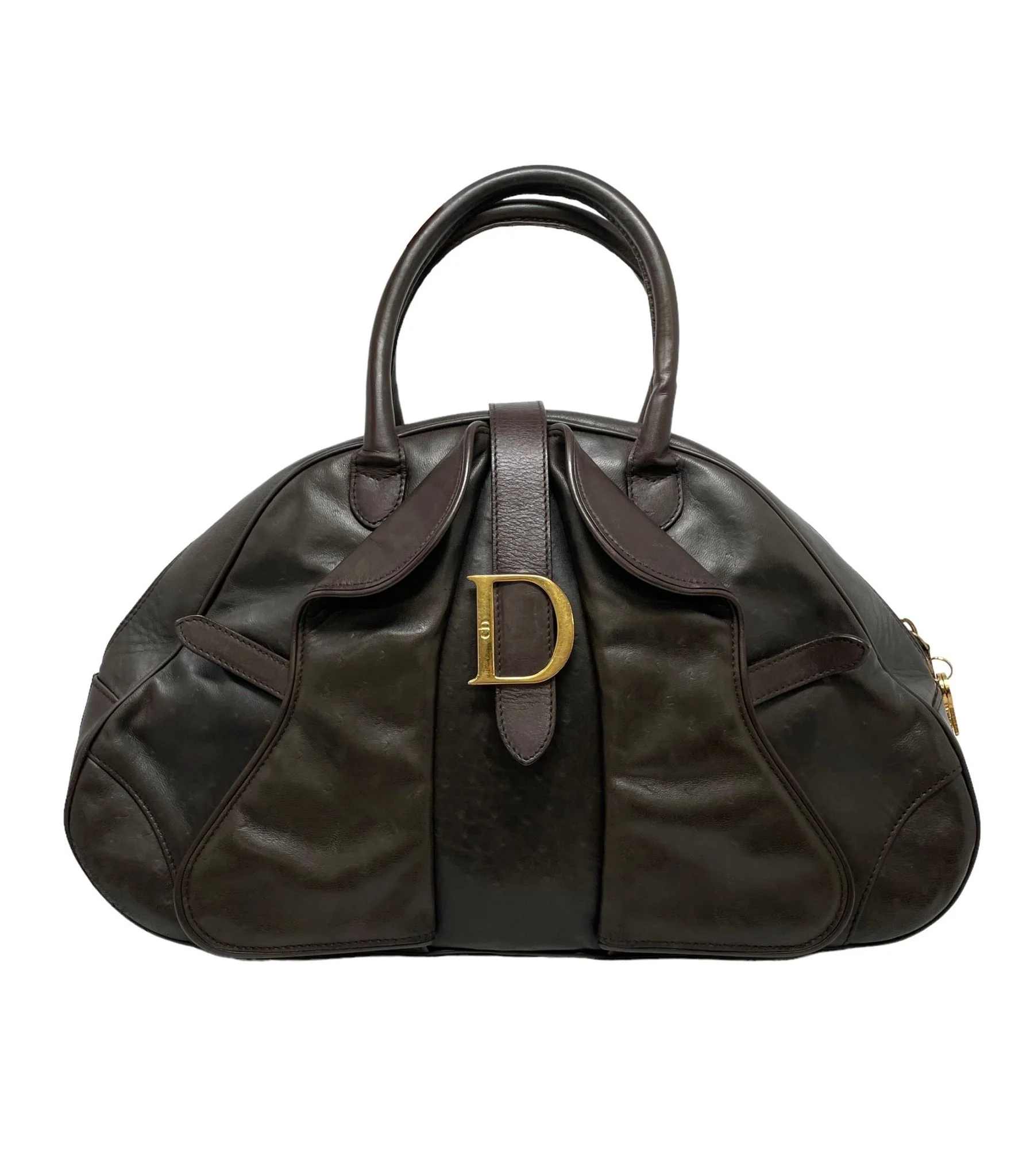 Dior Brown Logo Top Handle Bag