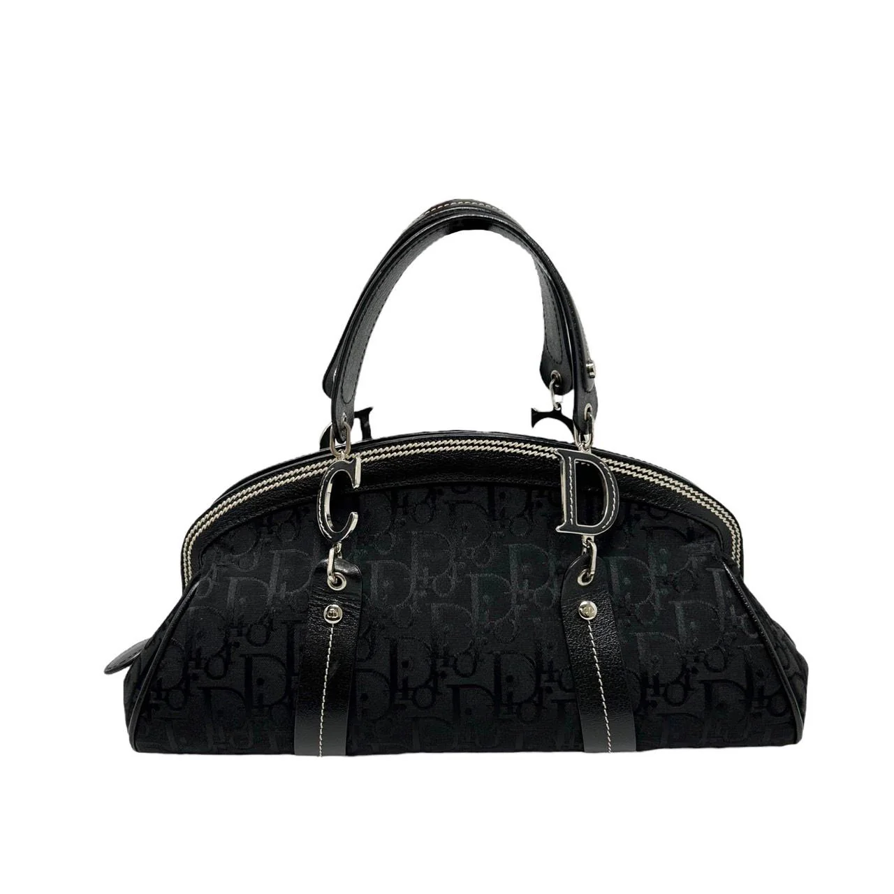 Dior Black Logo Top Handle Bag - Image 2