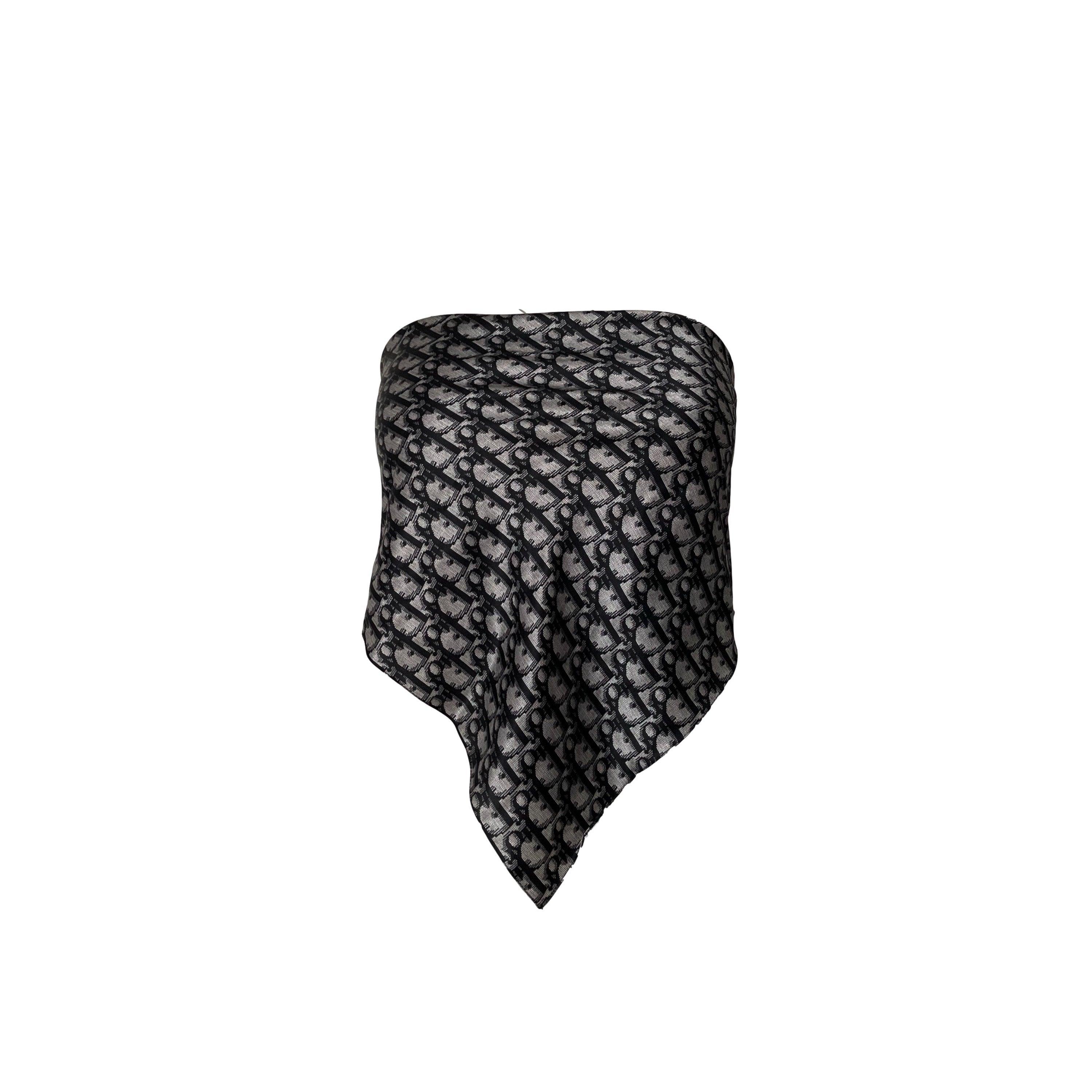 Dior Black Monogram Silk Tie Top