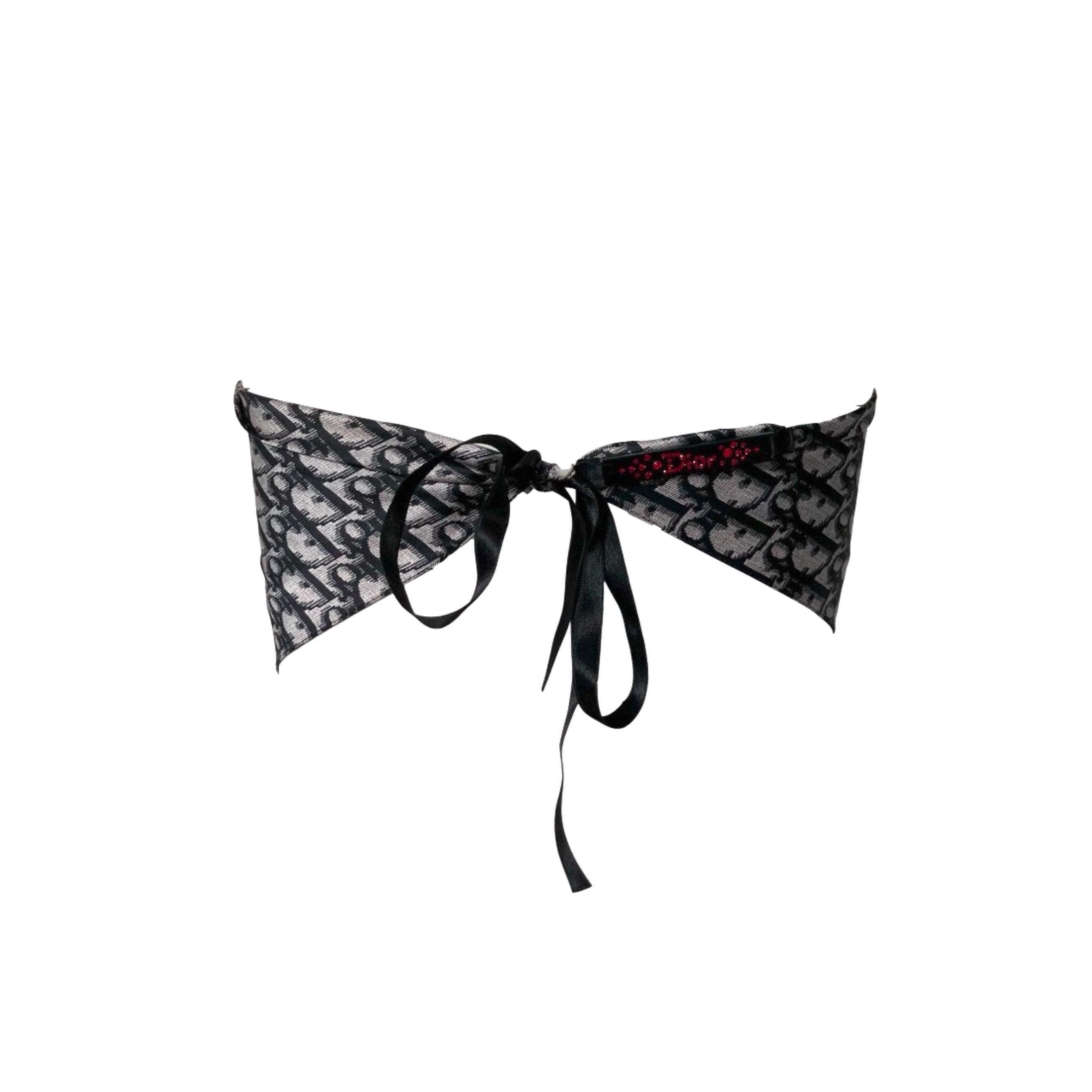 Dior Black Monogram Silk Tie Top - Image 2