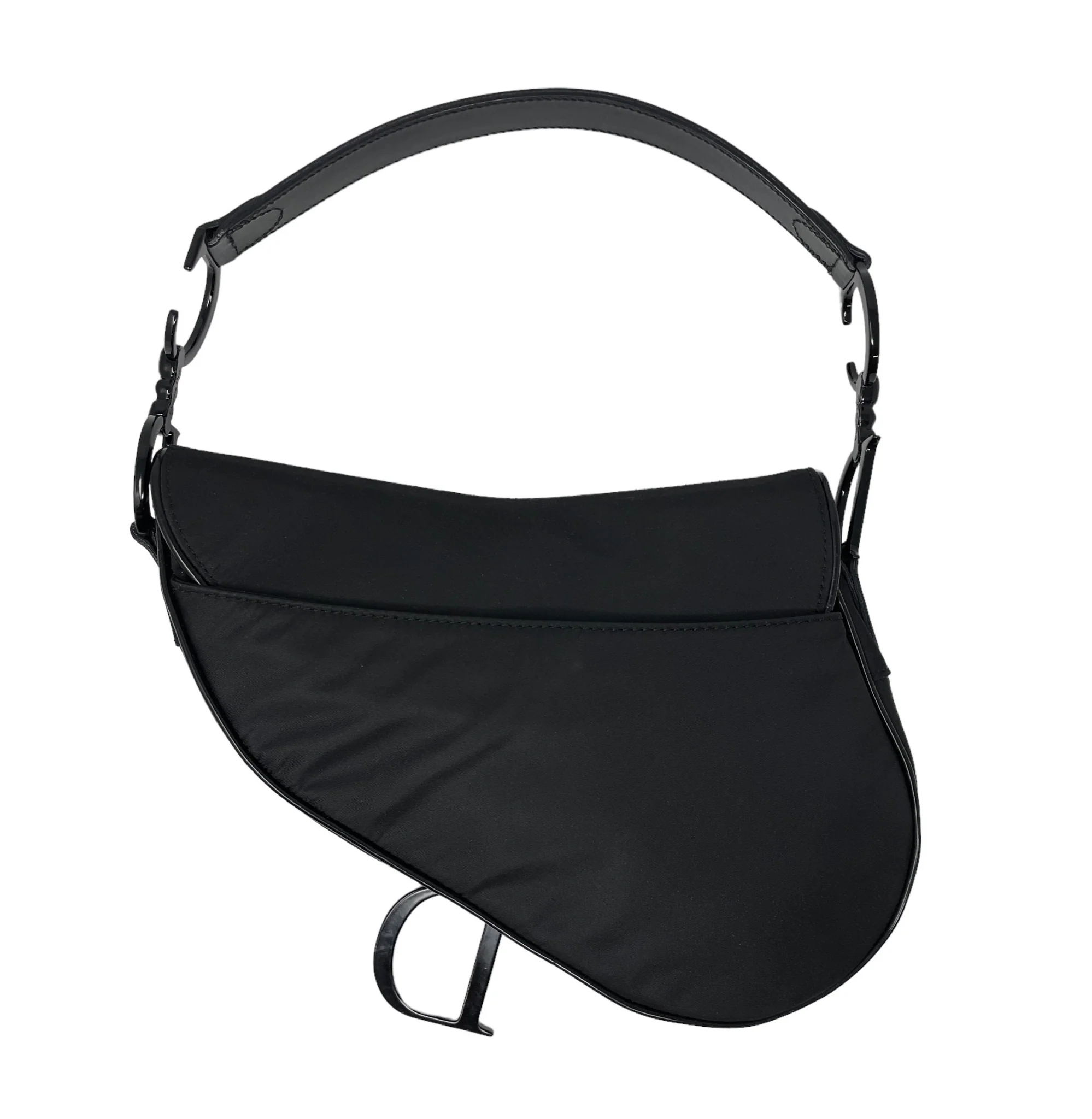 Dior Black Nylon Saddle Bag - Image 3