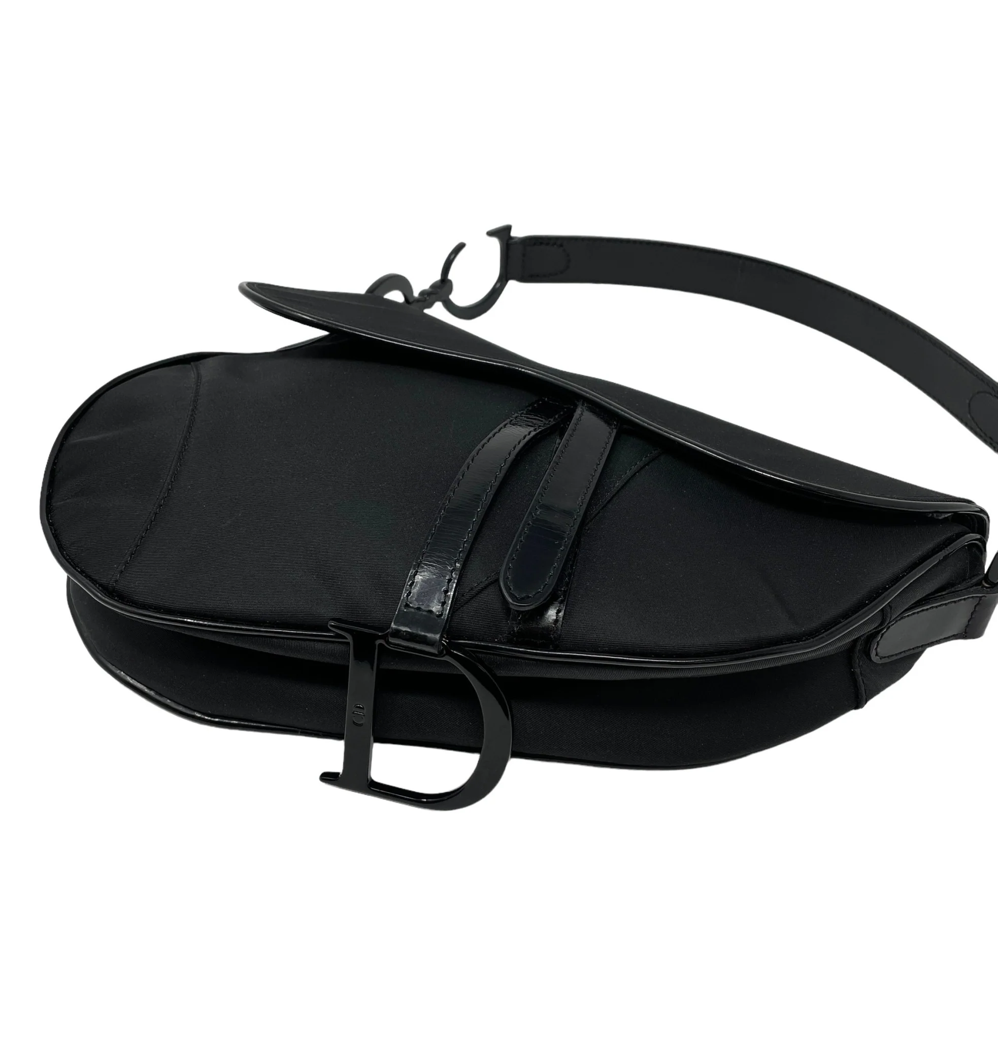 Dior Black Nylon Saddle Bag - Image 4