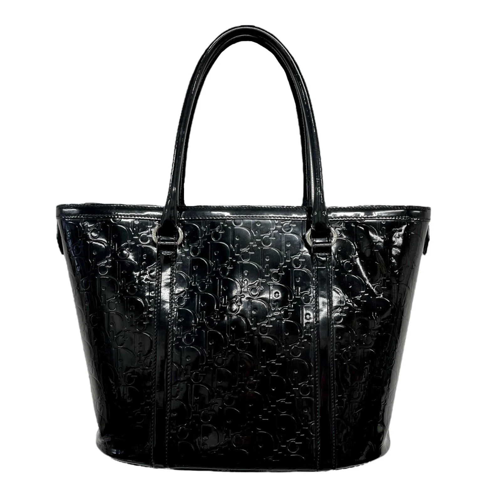 Dior Black Patent Leather Shoulder Bag - Image 2